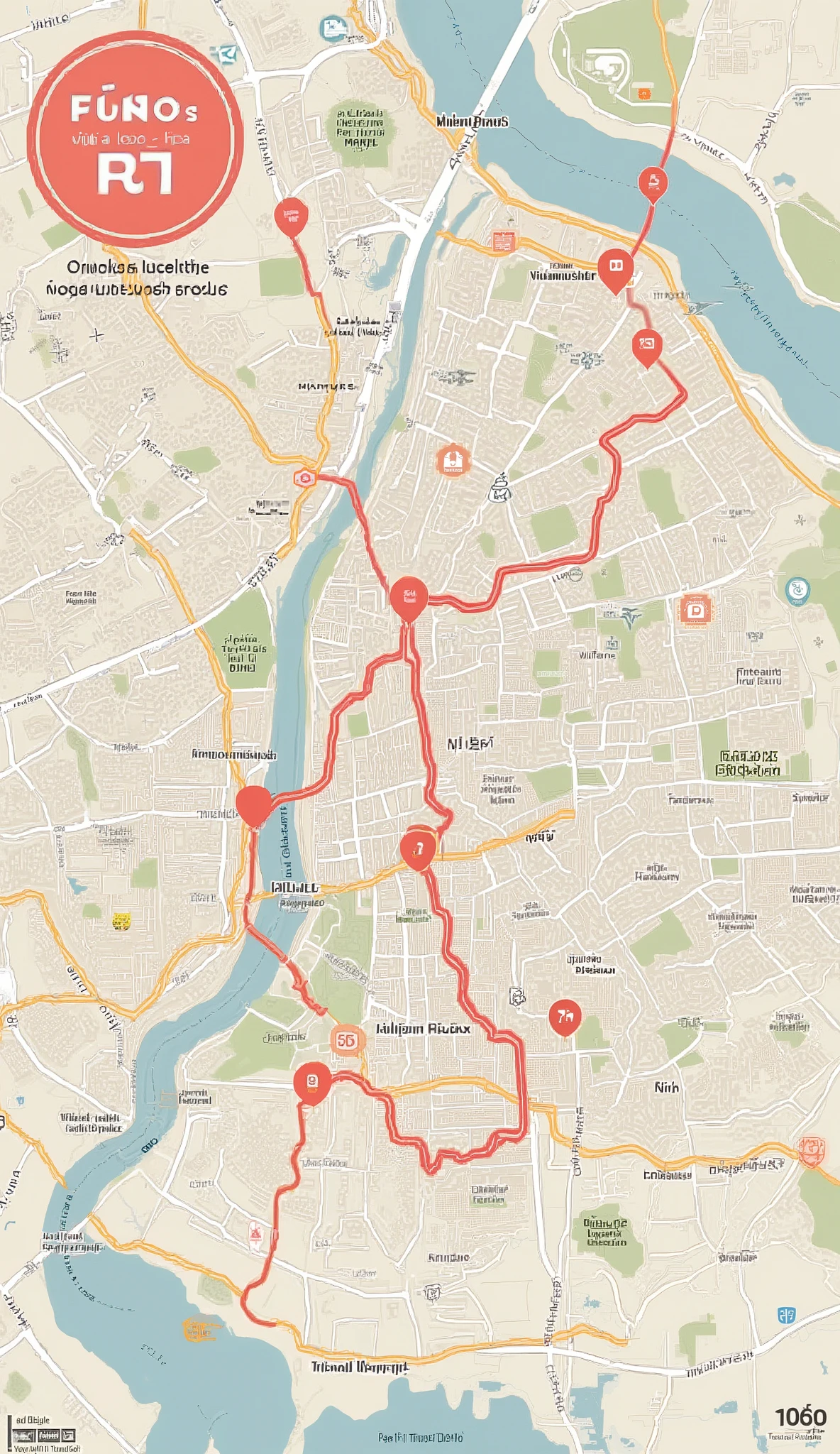 create a logo image for the association,  teeth、リヨンの移住者を支援する協会としてteeth少しシンプルでわかりやすい. Create a detour route for Lyon city, FIDA and the red thread in the maze