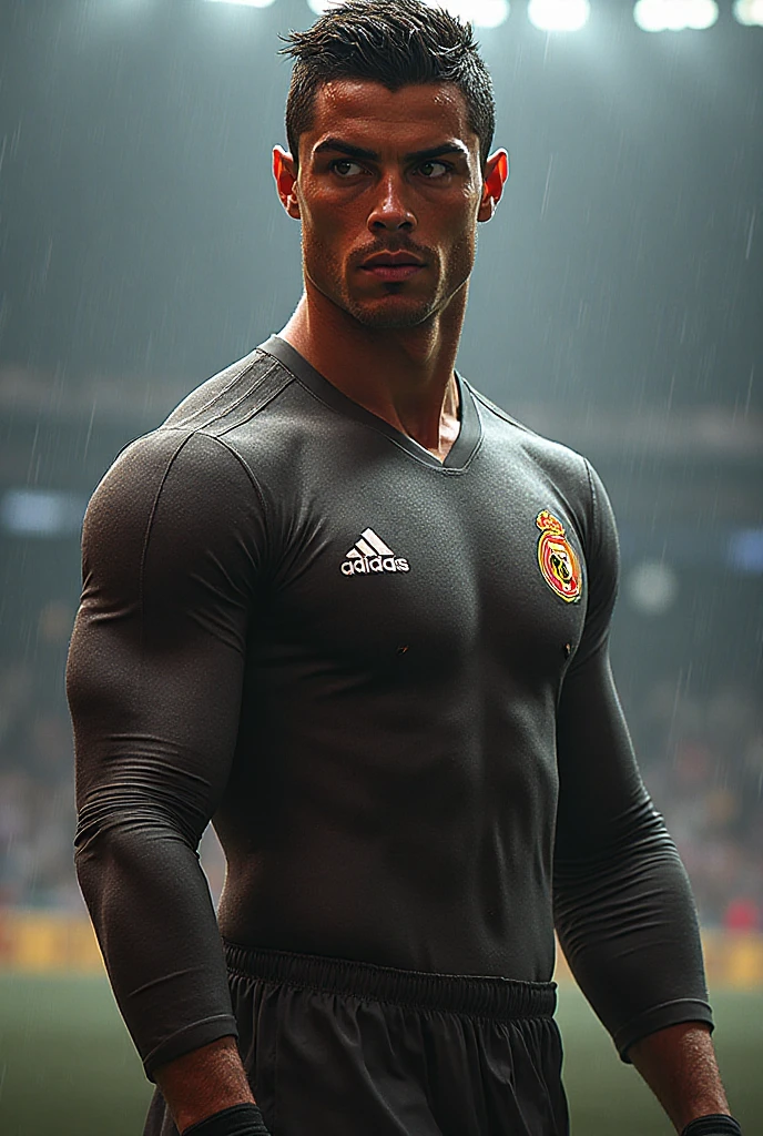 Create an image as if cr7 were a god in only his 