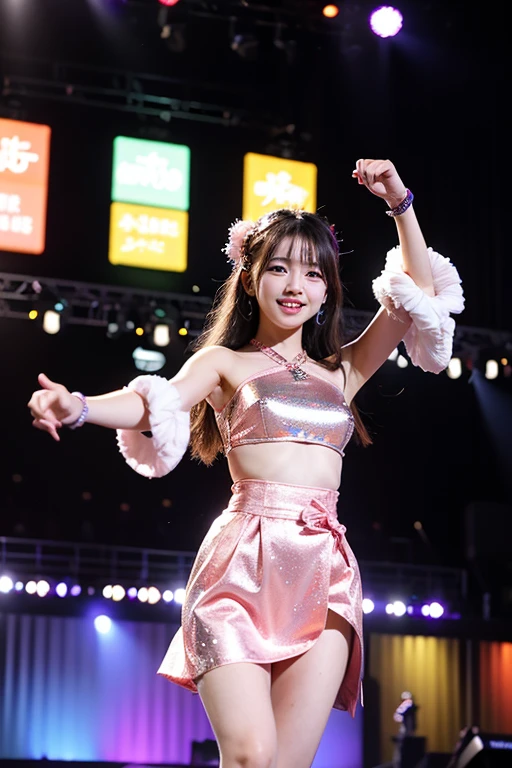 masterpiece,(best quality:1.4),(8k,raw photo,photo realistic:1.2),best quality,high quality, masterpiece,detailed,high resolution,shiny skin,detailed skin,detailed face,detailed eyes,mutated hands and fingers,lightning body,a white or black Swimwear Female japanese 20years-old,have 5 fingers,1girl hight 163-168cm,Full body shot,slim body,small , standing pose,thin eyebrow,Hairlessneseach, navel, smile, looking at viewer, black hair,long hair or medium hair, brown eyes, bangs, toenails, blush, stomach, barefoot, 1girl,completely,female pubic hair,standing in front of a colorful rainbow background fashion stage with some lines,daytime,spotlight body,
