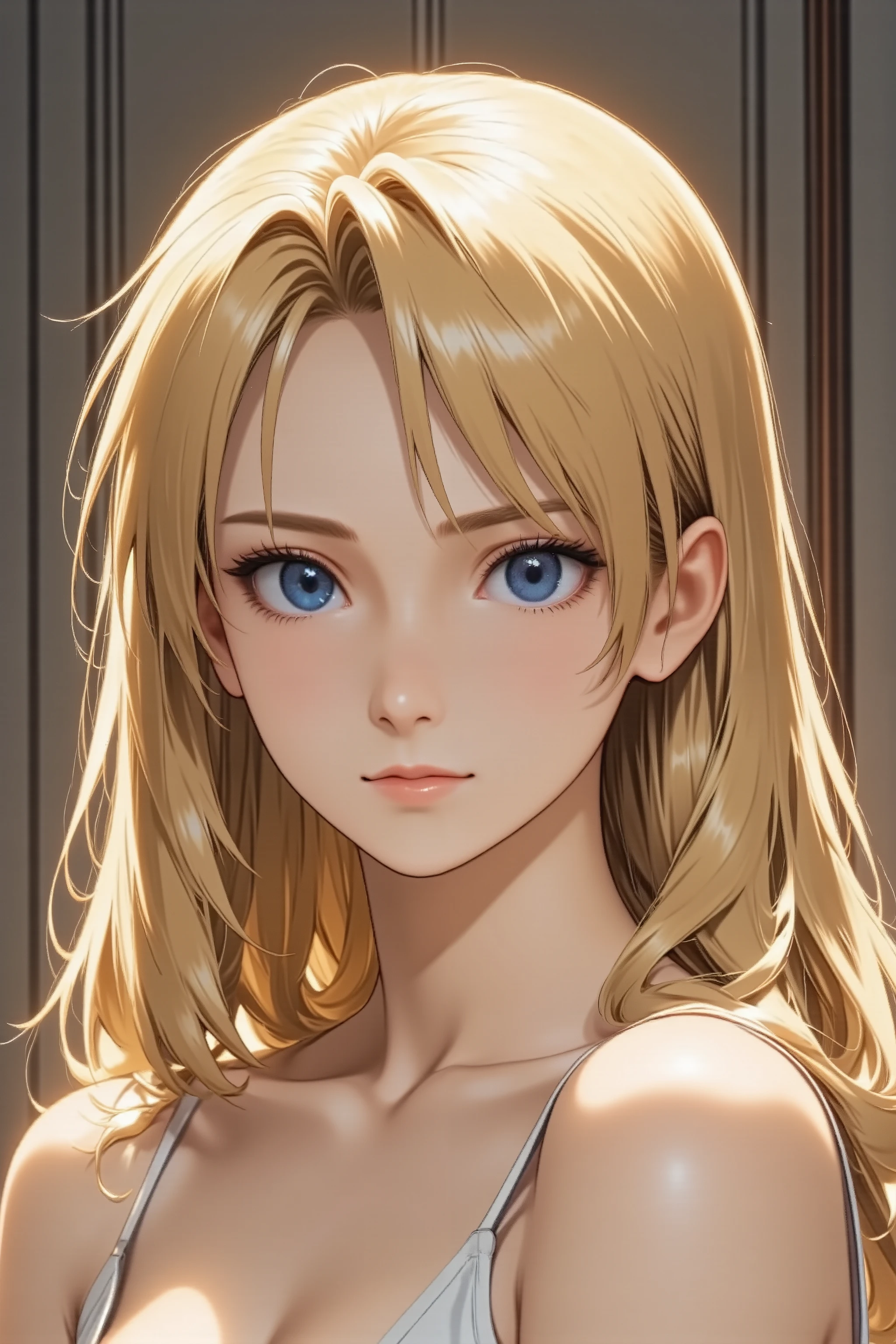 1girl, long hair, light smile, facing up, from side, full body