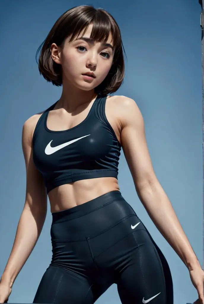 track and field club、student、girl、high school girl、bloomers、Tank top、beautiful legs、beautiful thighs、Sweat、belly button、field、short hair、colorful、A woman wearing a sweat-stained sports 、short hair、ground、trot、bend down、leaning forward、Forehead、Drooping eyeole、flat chest、A lot of sweat from the crotch、Purple、beautiful abs、green、Drooping eyes、Droopy eyebrows、Kind Face