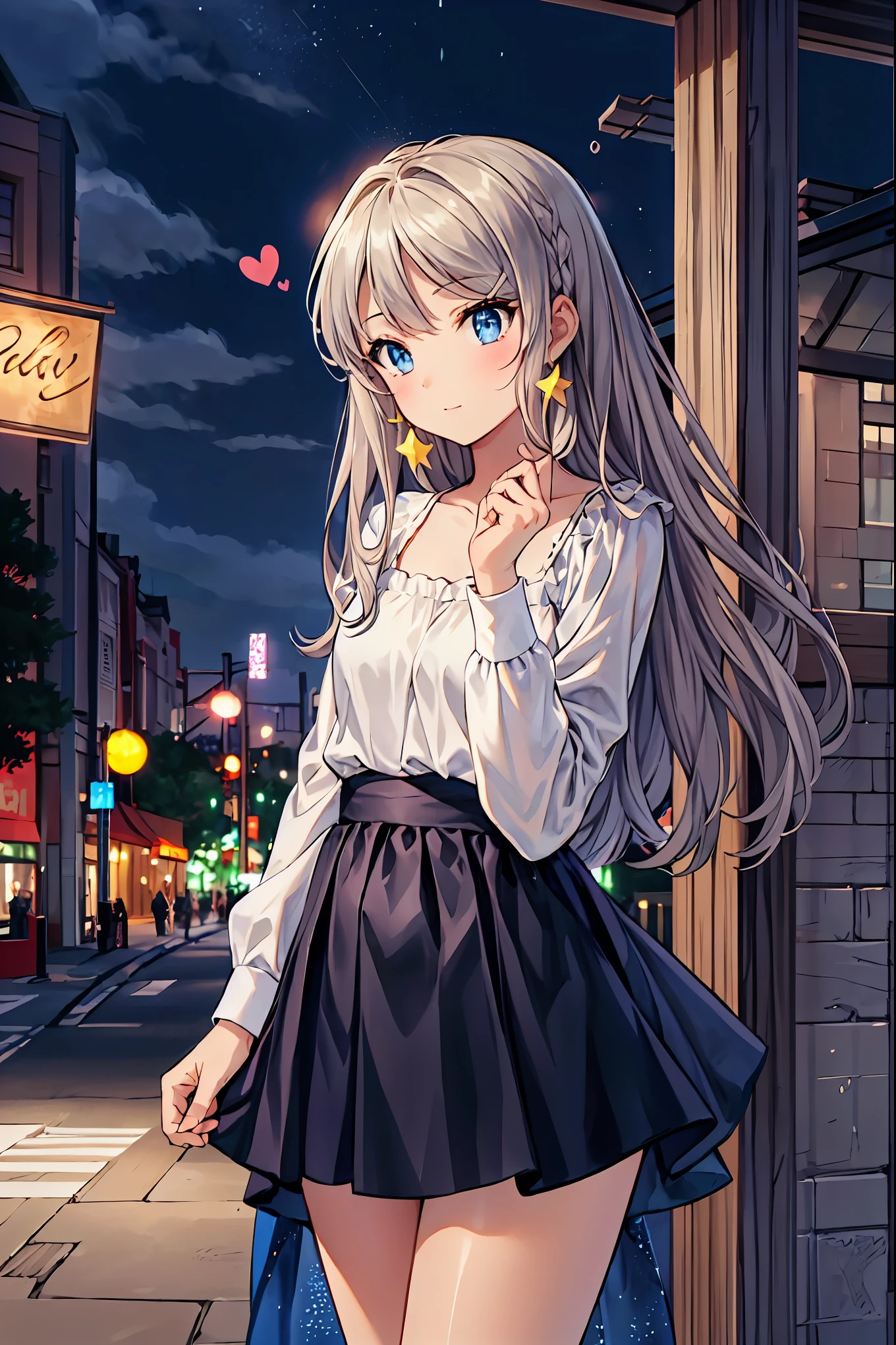 Bunny Girl at the Tavern,Under the Shiny Neon Lights,Bunny Girls Listen to the Hearts of Customers,Selling Escapist for a Moment,active，Attractive Poses,Rich Proportions,plump curves,beautiful face,Glossy Hair,Glittering Costumes,meteor、空から降り注ぐmeteor、無数のmeteor群、Tokyo Disneyland,Tokyo Disneylandの活気に満ちた魔法のような雰囲気の中を歩く, casual clothes､cute clothes､Cinderella Castle can be seen in the background, warm sunshine､The vibrant and cheerful atmosphere of Disneyland，Families and couples pass by,brown hair，shortcut，unkempt hair，Short braided hair，Neat，slender beauty，correct posture，small breasted，Beautiful legs，Enchanting Gray-Blue Eyes Shine Like Stars，Saggy Eyes，Brilliant Colors,beautiful eyes,A delicate smile,Textured Skin,Best quality at its best,gentle and beautiful woman,anime style､Bewitching Expression,Bold action,Night Atmosphere,Realistic CG Art,dramatic lighting,Dense Gradation,Striking colours,HIGH QUALITY,8K,Photorealistic,Realistic,Professional skills,Refined Textures,Brilliant Colors彩,bokeh,Dark and Enchanting