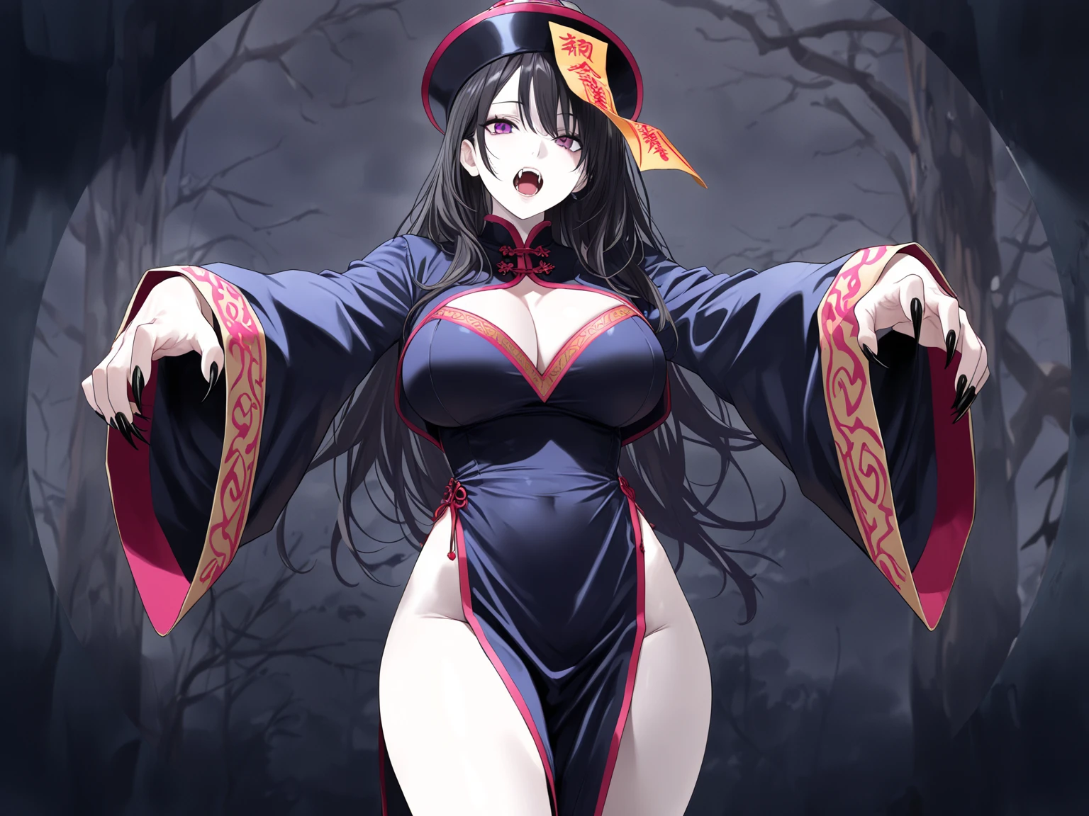 chinese witch, busty, ((bimbo)), ((slutty)), fit, ((perfect)), (((chinese))), (((chinese appearance))), (chinese body shape), glossy eyes, ((beautiful)), raunchy, looking straight, naughty mischievous expression, ((oriental)), ((hyper sexualized)), enigmatic, hourglass body, (), standing straight, ((((over the shoulder)))), (((()))), ((())), from below, up close, perfect, (feminine), (chinese belt), (chinese frilly micro corset), gold belly chain, chinese baggy thigh highs, chinese frilly witch boots, chinese baggy frilly witch sleeves,  , baggy frilly chinese blouse, chinese high rise frilly , chinese billowing frilly cape, chinese witch hat, holding a wand, voluptuous juicy round , underboob, voluptuous round , shapely well built glutes, underbutt, wide  , full shapely body, curvy, ornate chinese witch jewelry, vibrant aura, smooth shiny skin,  lighting, chinese halloween background, detailed vivid chinese background, smooth clean lines, ultra textured, ultra detailed, highest resolution, maximum quality, perfect, max detail, vivid colors, max texture, energetic composition, dramatic lighting, crystal clear, d perspective, high contrast, seamlessly blended, photorealistic rendering, chromatic aberration, subpixel precision, bokeh effect depth art, anamorphic perspective, hdr high dynamic range, spectral color graded, photometric lighting, lush visceral textures, motion lines