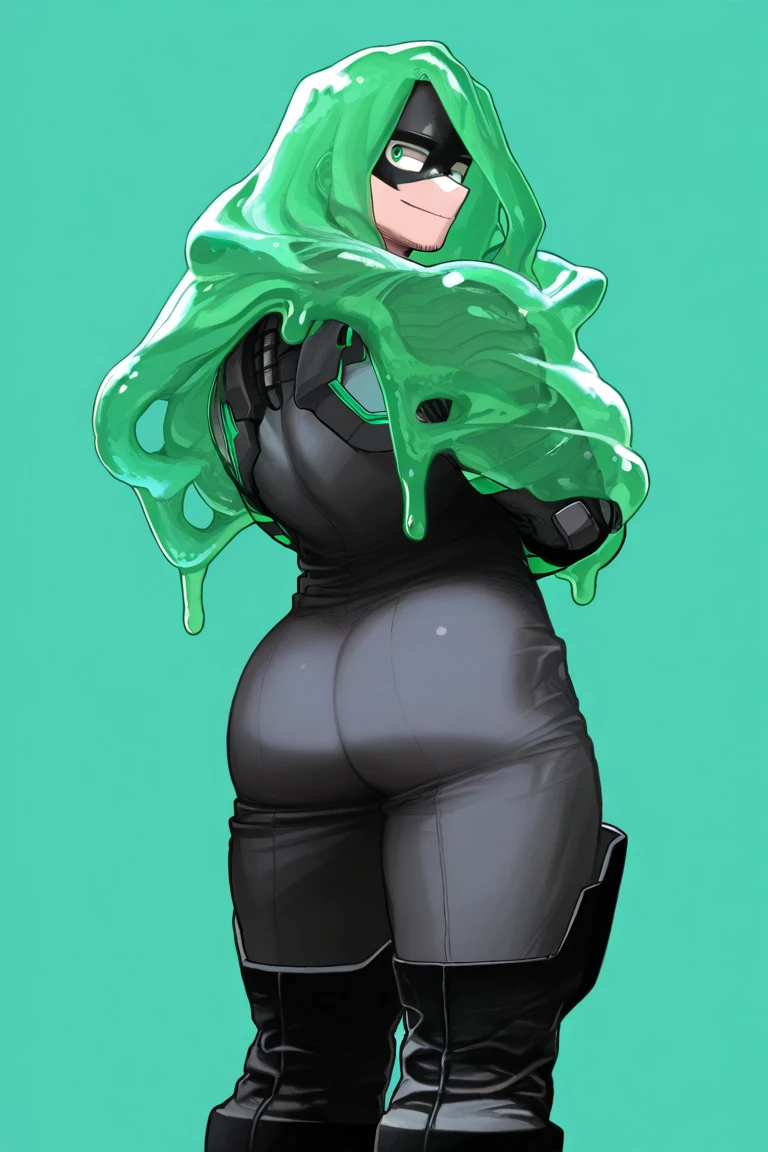 2woman, (one woman has a secretary outfit, transforming into a (green) slimegirl), (the other woman is a  (blue) slimegirl, she is touching the other woman, she is melting, she is a puddle), slimegirl transformation:1.0, translucent:1.0, lesbians, melt, melting, fully melted:1.0, slimification, transformation, melt into a puddle:1.0, ultra high detail, slimegirl hair, melting hair, 