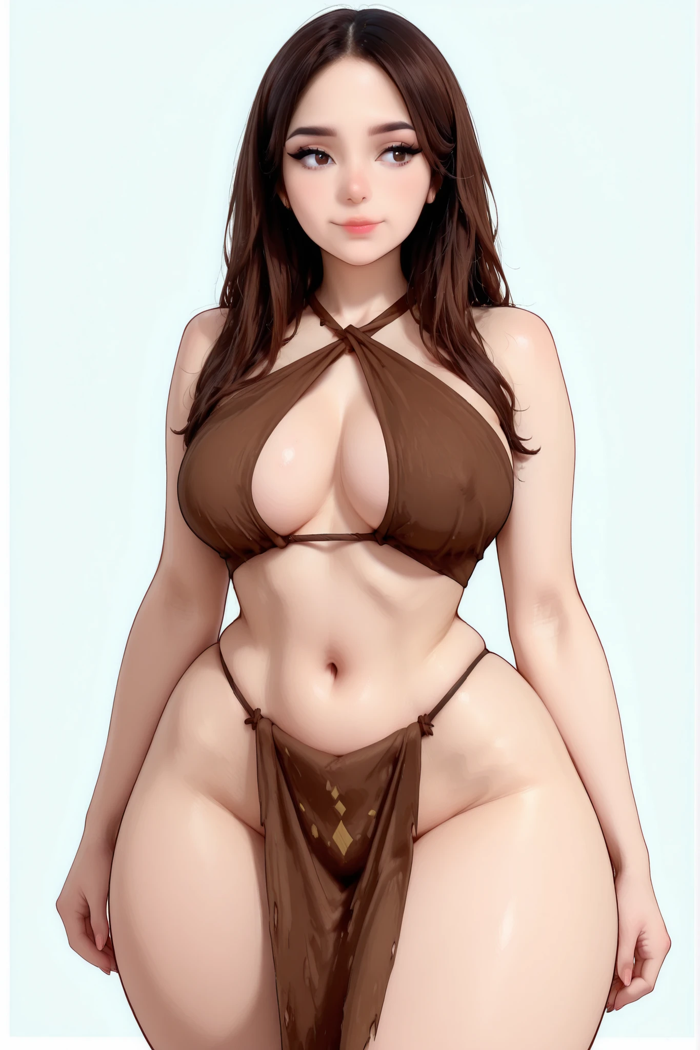 thick thighs,fembodhqill,wide hips,1girl, loincloth, navel,Arigameplays_Style,