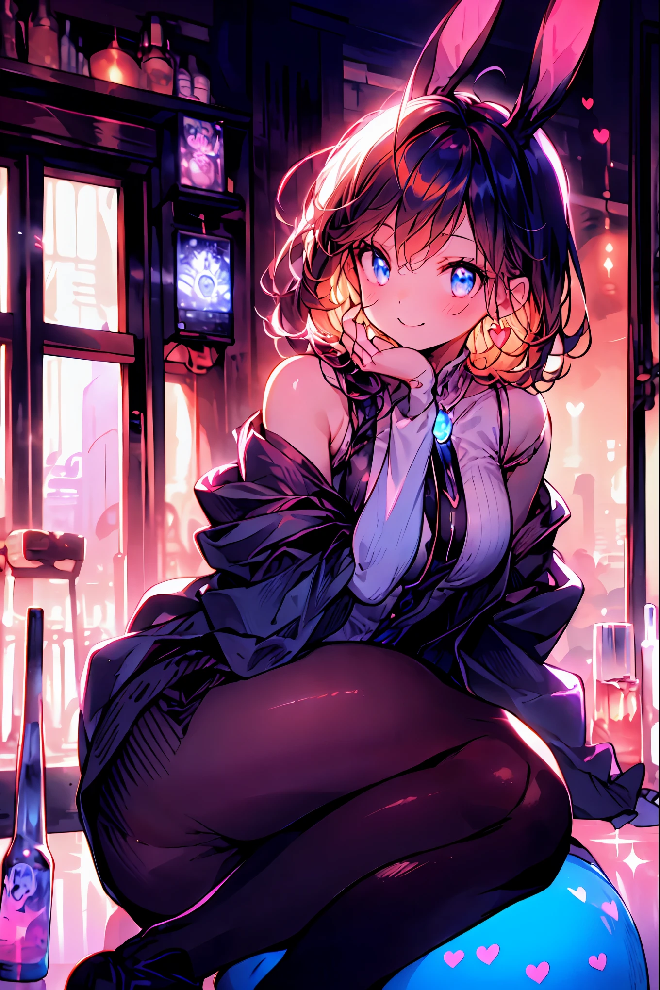 Bunny Girl in the Tavern,Under the Shiny Neon Lights,Bunny Girls Listen to the Hearts of Customers,Selling Escapist for a Moment,active,Attractive Poses,Rich Proportions,plump curves,beautiful face,Glossy Hair,Glittering Costumes,meteor、空から降り注ぐmeteor、無数のmeteor群、Tokyo Disneyland,Tokyo Disneylandの活気に満ちた魔法のような雰囲気の中を歩く, casual clothes、cute clothes、Cinderella Castle can be seen in the background, warm sunshine、The vibrant and cheerful atmosphere of Disneyland,Families and couples pass by,brown hair,shortcut,unkempt hair,Short braided hair,Neat,slender beauty,correct posture,small breasted,Beautiful legs,Enchanting Gray-Blue Eyes Shine Like Stars,Saggy Eyes,Brilliant Colors,beautiful eyes,A delicate smile,Textured Skin,Best quality at its best,gentle and beautiful woman,anime style、Bewitching Expression,Bold action,Night Atmosphere,Realistic CG Art,dramatic lighting,Dense Gradation,Striking colours,High Quality,8K,Photorealistic,Realistic,Professional skills,Refined Textures,Brilliant Colors彩,bokeh,Dark and Enchanting