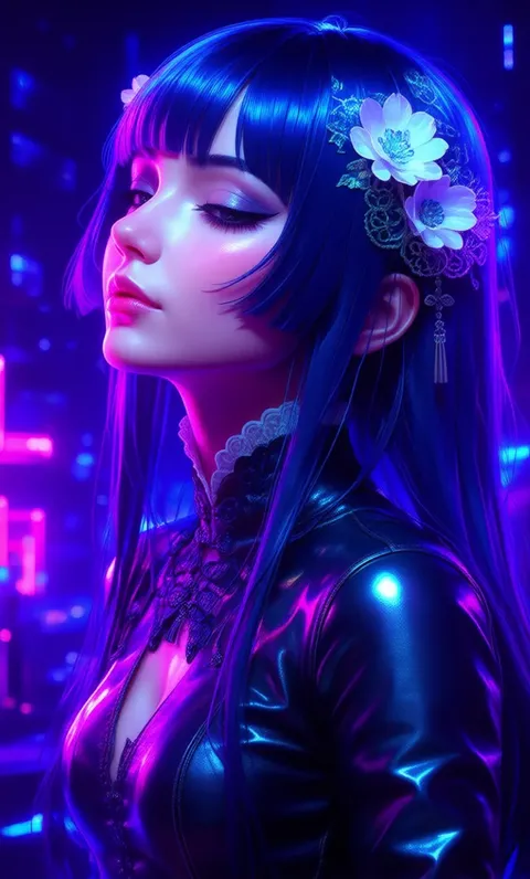 [Qwen] Cyberpop Neon Realism