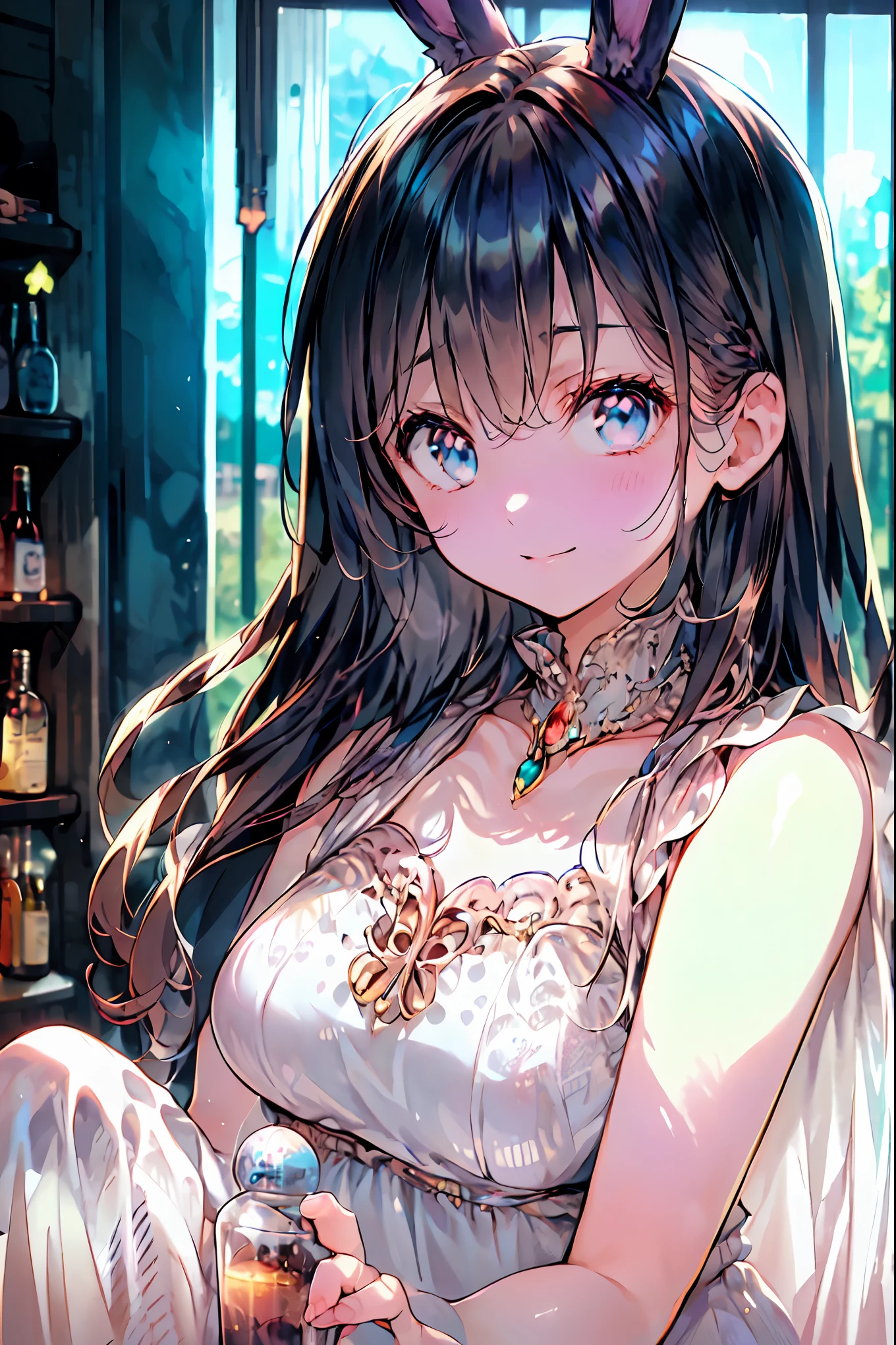 Bunny ears、Bunny Girl in the Tavern,Under the Shiny Neon Lights,Bunny Girls Listen to the Hearts of Customers,Selling Escapist for a Moment,active,Attractive Poses,Rich Proportions,plump curves,beautiful face,Glossy Hair,Glittering Costumes,meteor、空から降り注ぐmeteor、無数のmeteor群、Tokyo Disneyland,Tokyo Disneylandの活気に満ちた魔法のような雰囲気の中を歩く, casual clothes、cute clothes、Cinderella Castle can be seen in the background, warm sunshine、The vibrant and cheerful atmosphere of Disneyland,Families and couples pass by,brown hair,shortcut,unkempt hair,Short braided hair,Neat,slender beauty,correct posture,small breasted,Beautiful legs,Enchanting Gray-Blue Eyes Shine Like Stars,Saggy Eyes,Brilliant Colors,beautiful eyes,A delicate smile,Textured Skin,Best quality at its best,gentle and beautiful woman,anime style、Bewitching Expression,Bold action,Night Atmosphere,Realistic CG Art,dramatic lighting,Dense Gradation,Striking colours,High Quality,8K,Photorealistic,Realistic,Professional skills,Refined Textures,Brilliant Colors彩,bokeh,Dark and Enchanting