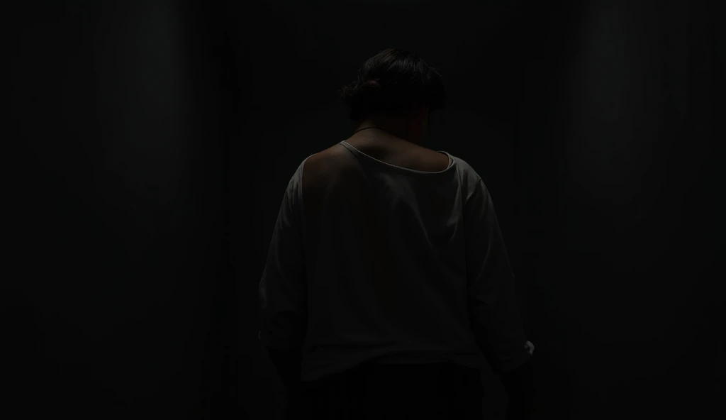 

In the center of the image, a female figure is represented in profile, with his face looking down and an expression of sadness evident in his eyes. His posture is hunched, showing discouragement and a heavy emotional burden. His arms are crossed over his ?????, as if she were hugging herself in a protective gesture.

Around this central figure, there are diffuse shadows of other figures that appear to be advancing or fading, symbolizing the feeling of being easily replaced or not being the priority. These shadows may have less defined outlines to represent uncertainty and lack of clarity in relationships..

In background, A network of intertwined lines or complex knots can be drawn that surround the central figure.. These knots can be intricate and difficult to unravel., representing the overanalysis and excessive self-criticism that leads the protagonist to believe that she is difficult to love.

Image background could be dark and oppressive, with muted gray or blue tones, to convey a feeling of sadness and hopelessness. Lighting could be dim, focused on the central figure to highlight his emotional state.

This visual composition seeks to capture the complexity of the feelings of not feeling loved., feel easily replaced, and the self-perception of being difficult to love.