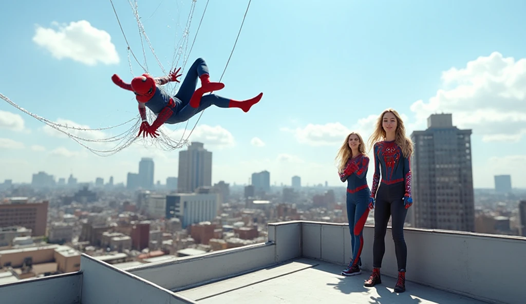 Jennifer Garner、マーベルコミックの映画Poster、so beautiful、Movies about Spider-Man、sexy、whole body、Wearing a skirt、Premiere Date、Poster、belly buttonを突き出す、new york、She's wearing a ripped Spiderman suit、The suit is torn、Wearing a skirt、Red and black color scheme、dynamic、masterpiece、Highest quality、Super detailed、Very detailed、Delicate and beautiful shine、Ultra-high resolution、Cinematic、break、breakドロップ、(Torn clothes:1.5)、(Wet clothes:1.4)、 shoulders、Real Rain、Wet Hair、belly button、 Skin、sexyな肩を披露