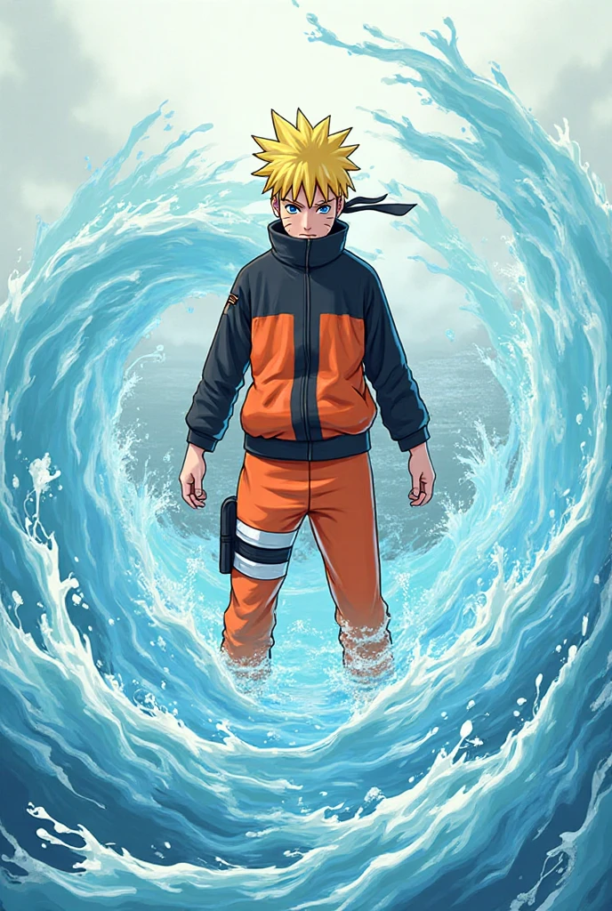 Naruto Uzumaki in water - SeaArt AI