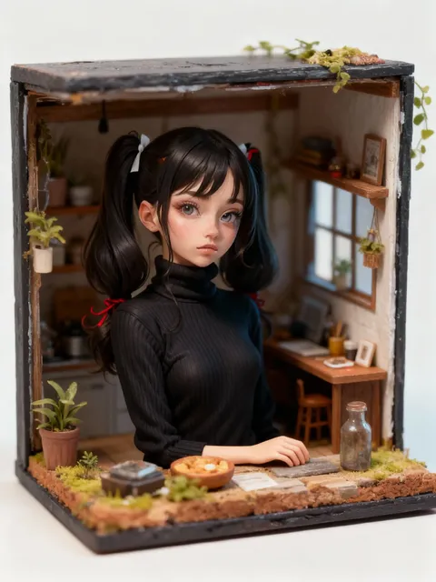 Turn this person into a miniature diorama