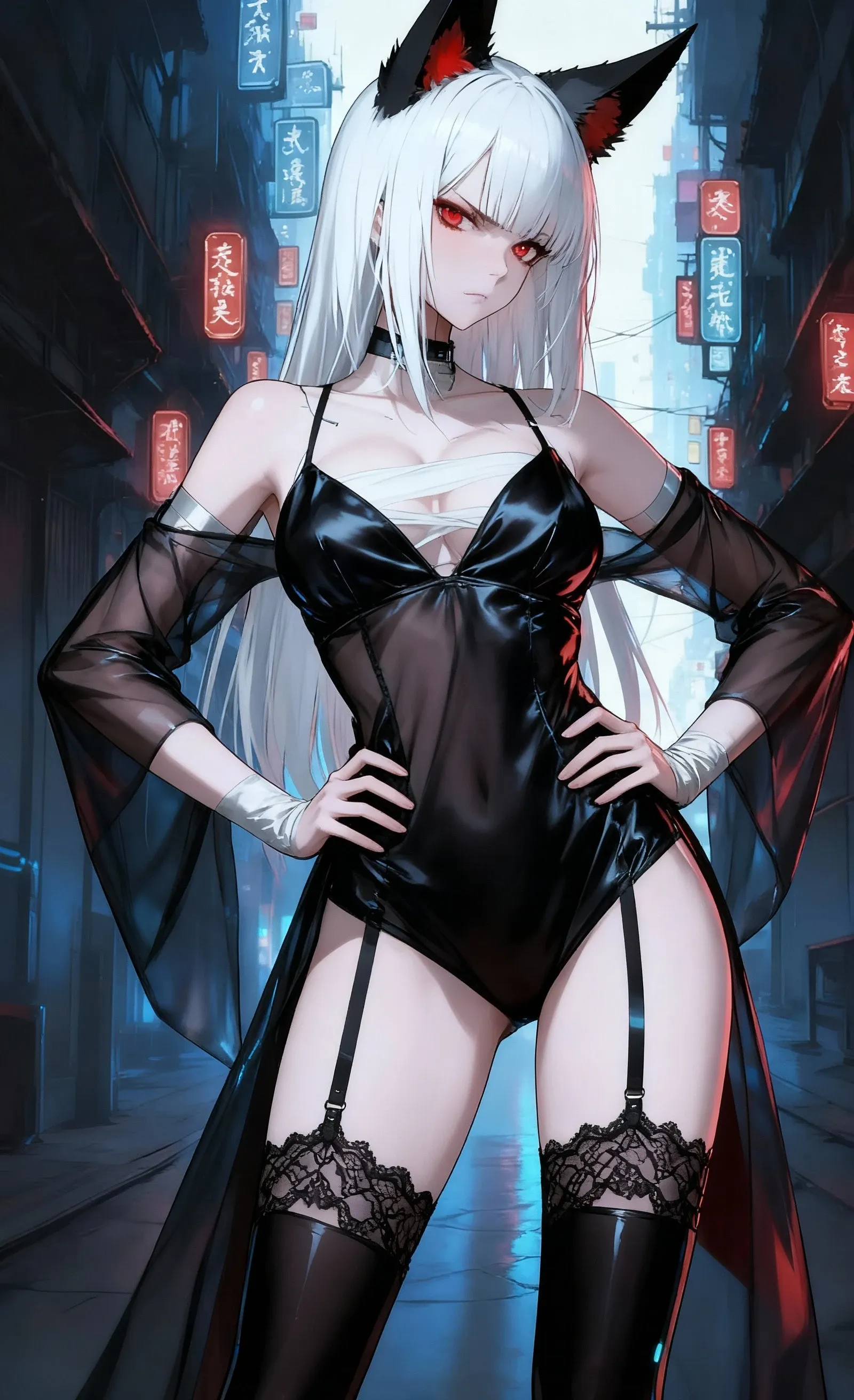anime girl with white hair and black clothes posing , extremely detailed artgerm, detailed digital anime art, artgerm on artstation pixiv, guweiz on pixiv artstation, guweiz on artstation pixiv, fanart best artstation, :: rossdraws, trending on artstation pixiv, rossdraws 2. 5