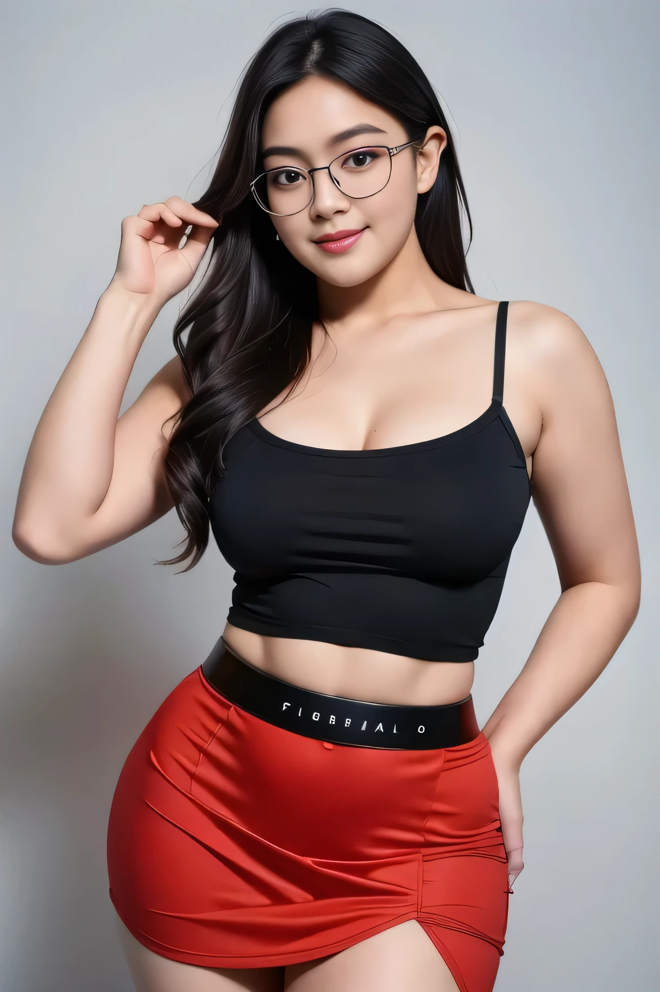 1girl, solo, sensual woman, hands up showing armpit, clear lighting, (Indonesian_high_school), semi-curvy body, Classroom, sexy pose on bed, detailed face, detailed eyes, in the middle, unparalleled beauty, looking at the camera , thick breasts, detailed skin, Sixpack abs, looking at the audience, wearing red shirt, wearing red short skirt, (8k, RAW photo, best quality, masterpiece: 1.3), (realistic, realistic: 1.37), ultra-high resolution, armpit