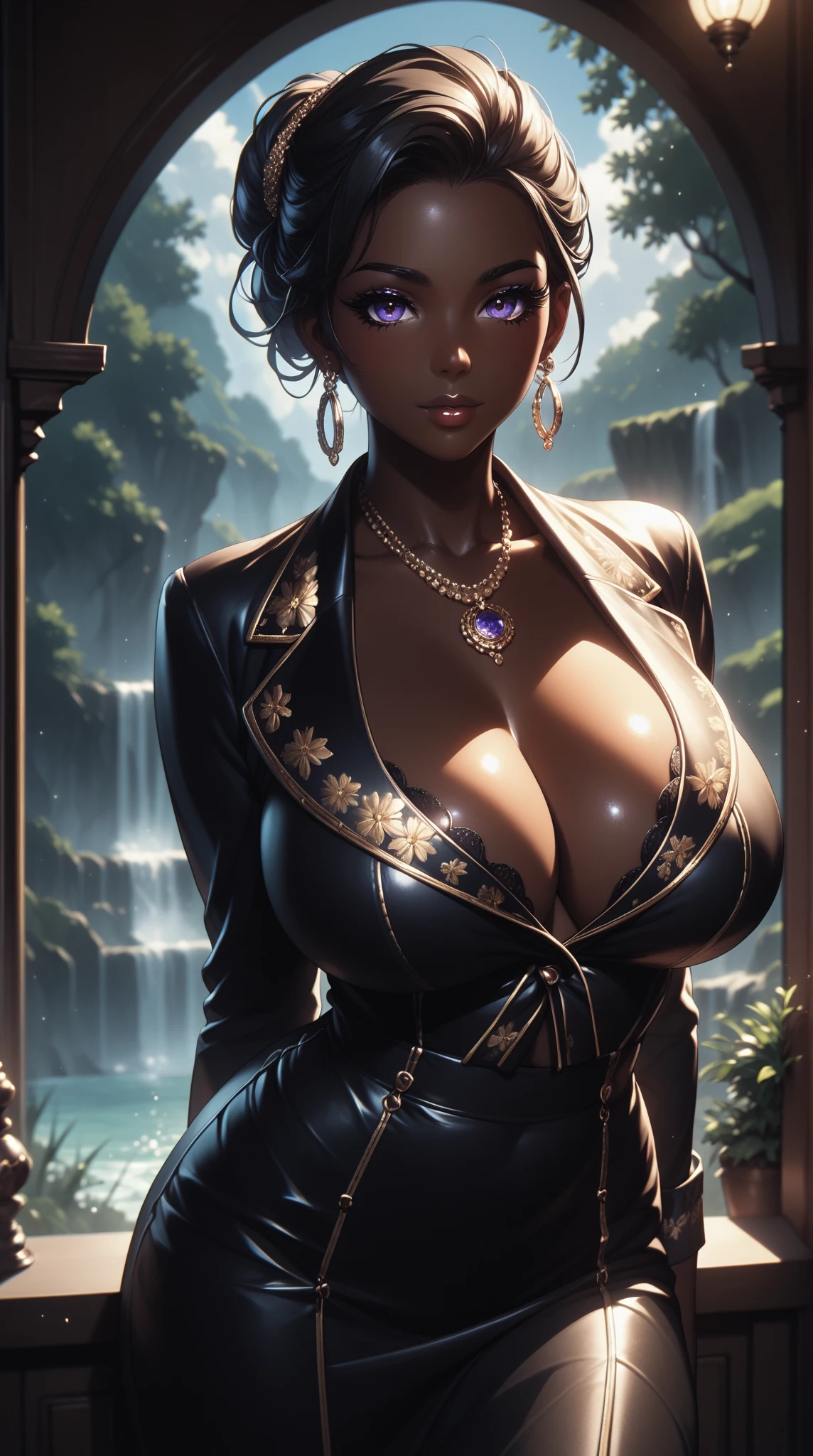 full body portrait of a beautiful woman, squatting ???????????, ((perfect feminine face)), (+long colorful wavy hair), (glitter freckles), glitter, wearing a dress, intricate, 8k, highly detailed, volumetric lighting, digital painting, intense, sharp, focus,character design concept art, (dark skinned:1.3), evil, (regal), monarch,athletic body, ((tattooed)), (((???????????))), (cleavage overflow:1.3), (((big ???))),strong legs, ((soaking wet)), magnificent, posh, (dreds:0.9), high fantasy, portrait, perfect rendered face, perfect face details, grim, medium shot,realistic face, photo realistic, analog style, bf, masterpiece, best quality, ((intricate detail)), highres, ((drawn)), cinematic lighting, (((realism))) by Richard Corben, by Miles Aldridge, by John Atkinson Grimshaw,  art by artgerm and rutkowski and alphonse mucha, cgsociety