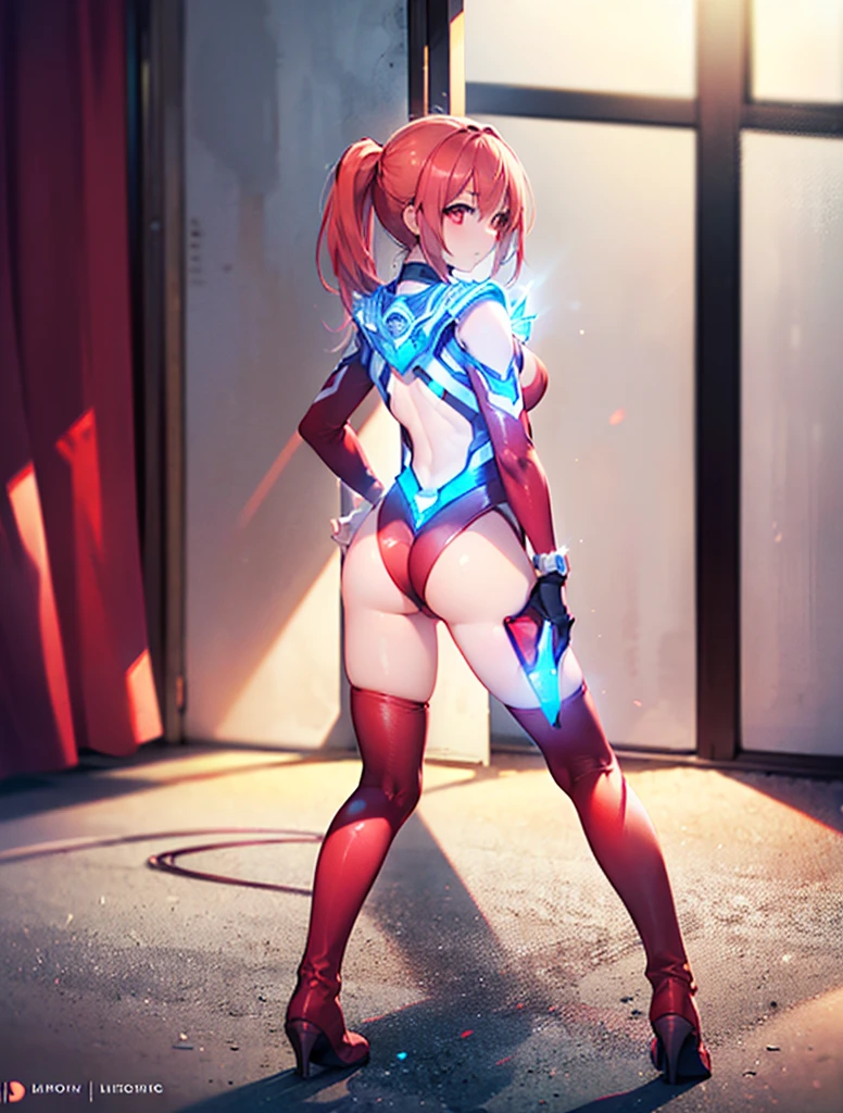 super cyber Girl  Red Hair Big ????  ?????????, UHD, masterpiece, ccurate, anatomically correct, textured skin, super detail, high details, high quality, best quality, highres, 8k