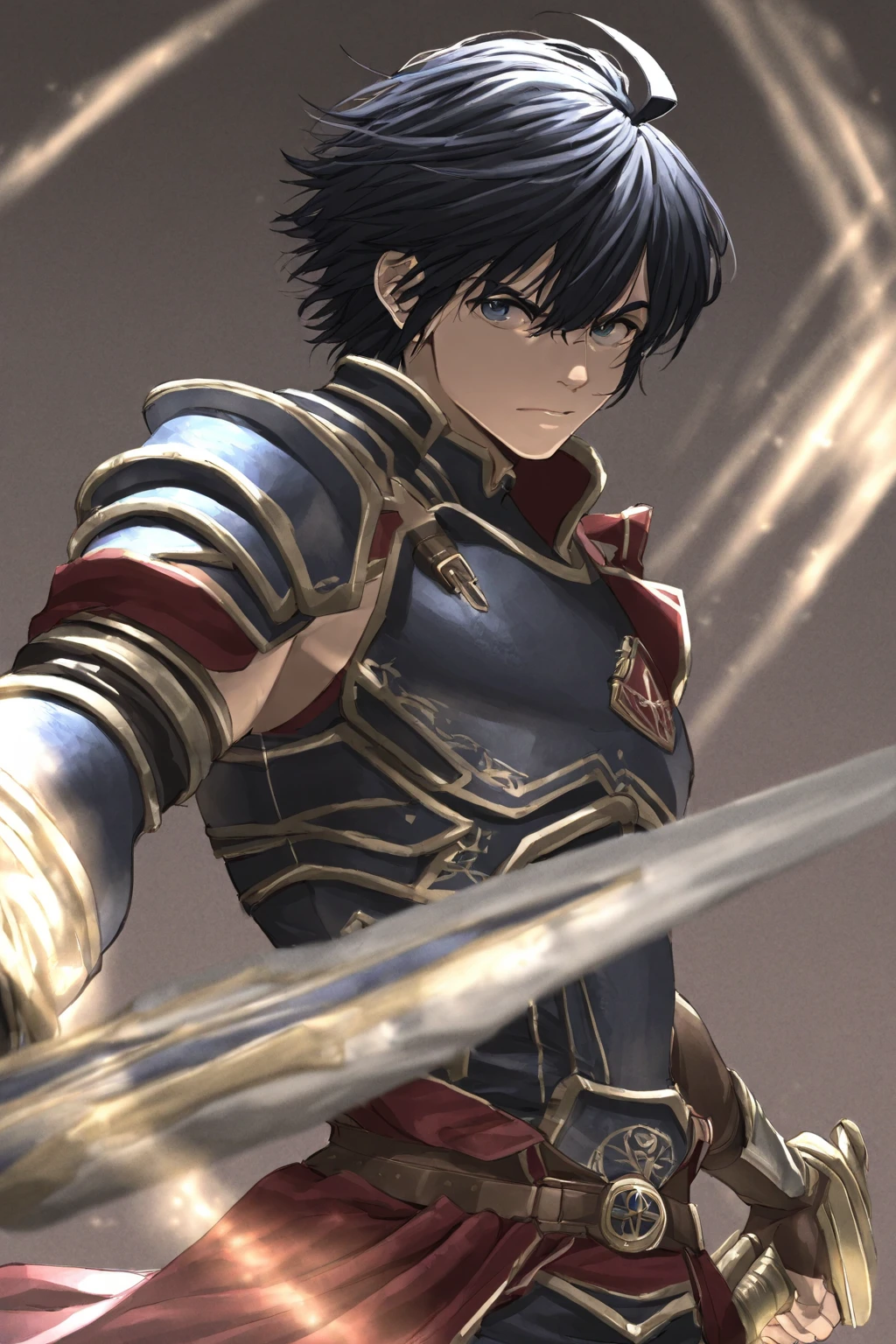 A man wearing Segmented armor, outside a Roman coliseum,HDR, ultra resolution, well defined, masterpiece, 8K HD.
