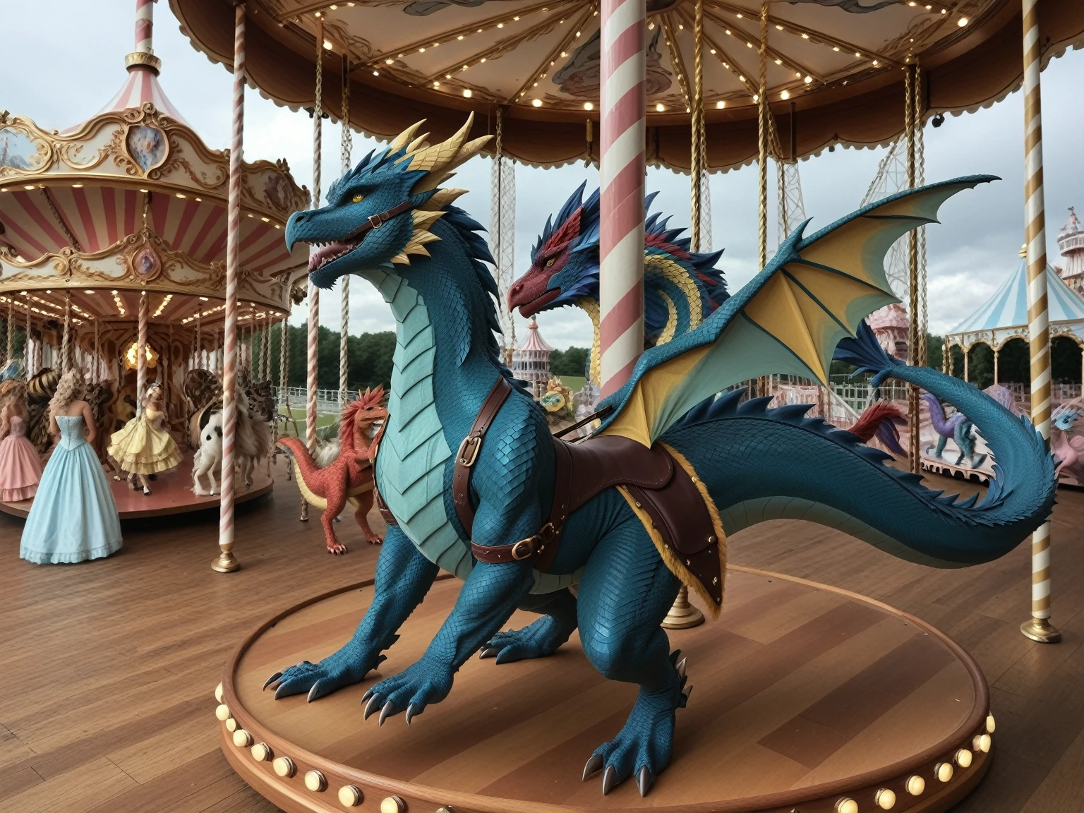 ((((duo:1.2)))), ((((dragon, dragon, feral)))), indoors, masterpiece, high quality, realistic, detailed background, ((((side view, )))), ((((hyper, equine , , huge stomach bulge, hyper equine   , hugging back, peeing, hyper , ))))