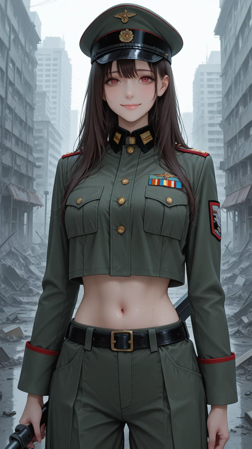 8K resolution, masterpiece, Highest quality, Award-winning works, unrealistic, tifa lockhart, 20-year-old,  college school girl, (black long hair:1.3), beautiful Perfect Face, Soft Skin, Perfect Face, Yasutomo Oka's painting style, 165cm tall, Three sizes are 92/60/88, (green jacket:1.5), white silk camisole, deep , blue very long skirt with many pIeats, black garter belts, knee high socks, black pumps, details, Splash screen,Sharp eyes, crystal blue eyes, pink lips, BREAK, White Silver, dynamic  poses, Sweat, Strong winds, standing alone on station platform, waiting for train coming, Osaka Japan