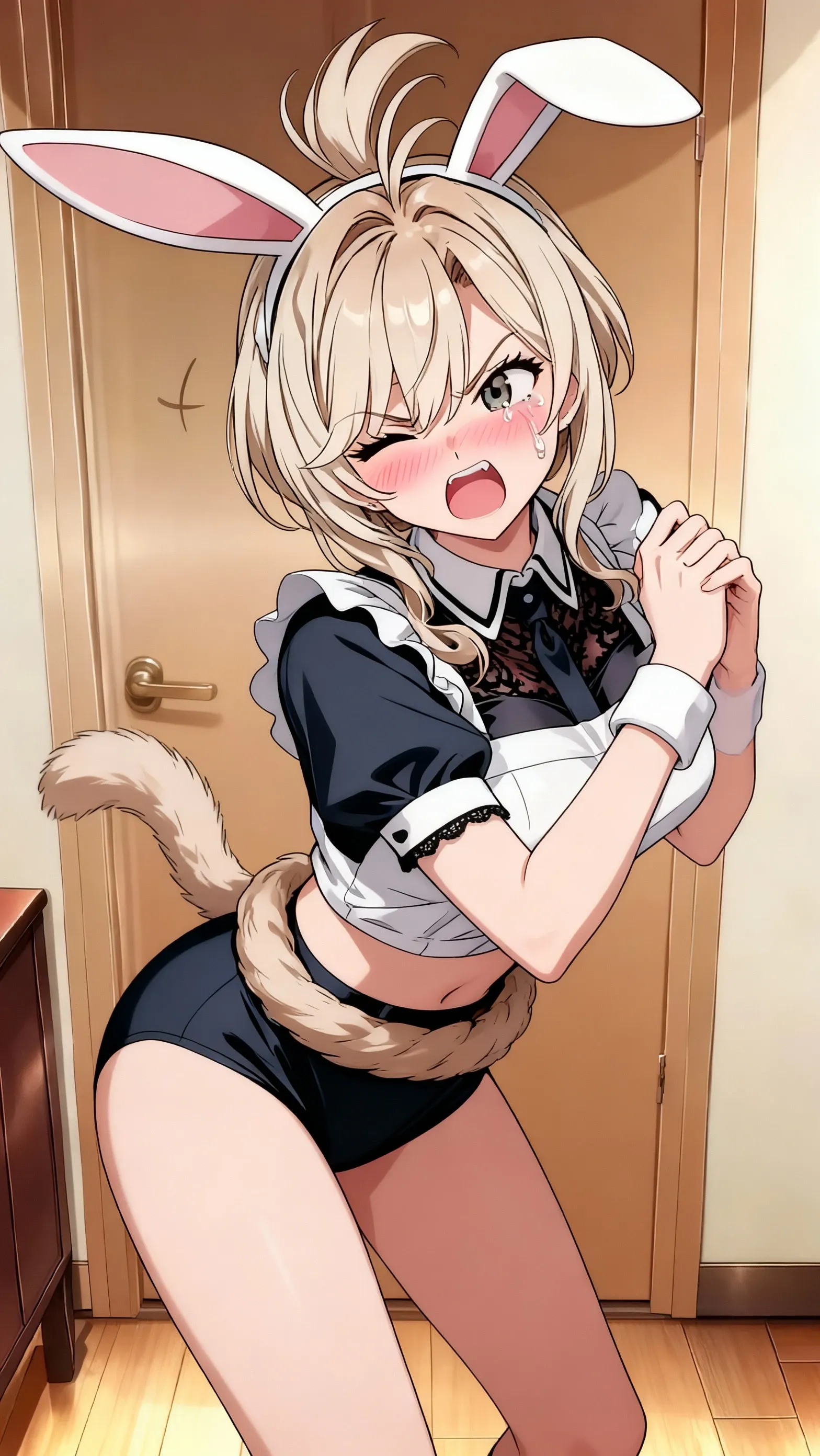 Score_9, Score_8_up, Score_7_up, Score_6_up, Score_5_up, Score_4_up, 1girl, tsushima leopard cat \(kemono friends\), 1girl, cat ears, animal ear fluff, yellow eyes, multicolored hair, brown hair, short hair, cat tail, maid uniform, ????????, [[shit]], cute, ?????, excited, heavy breathing, ??????, ???, on side, from front, straight on, shitty ????, shit stain, ?????, hard ???, motion lines, ??????????????, ?????, ???????????