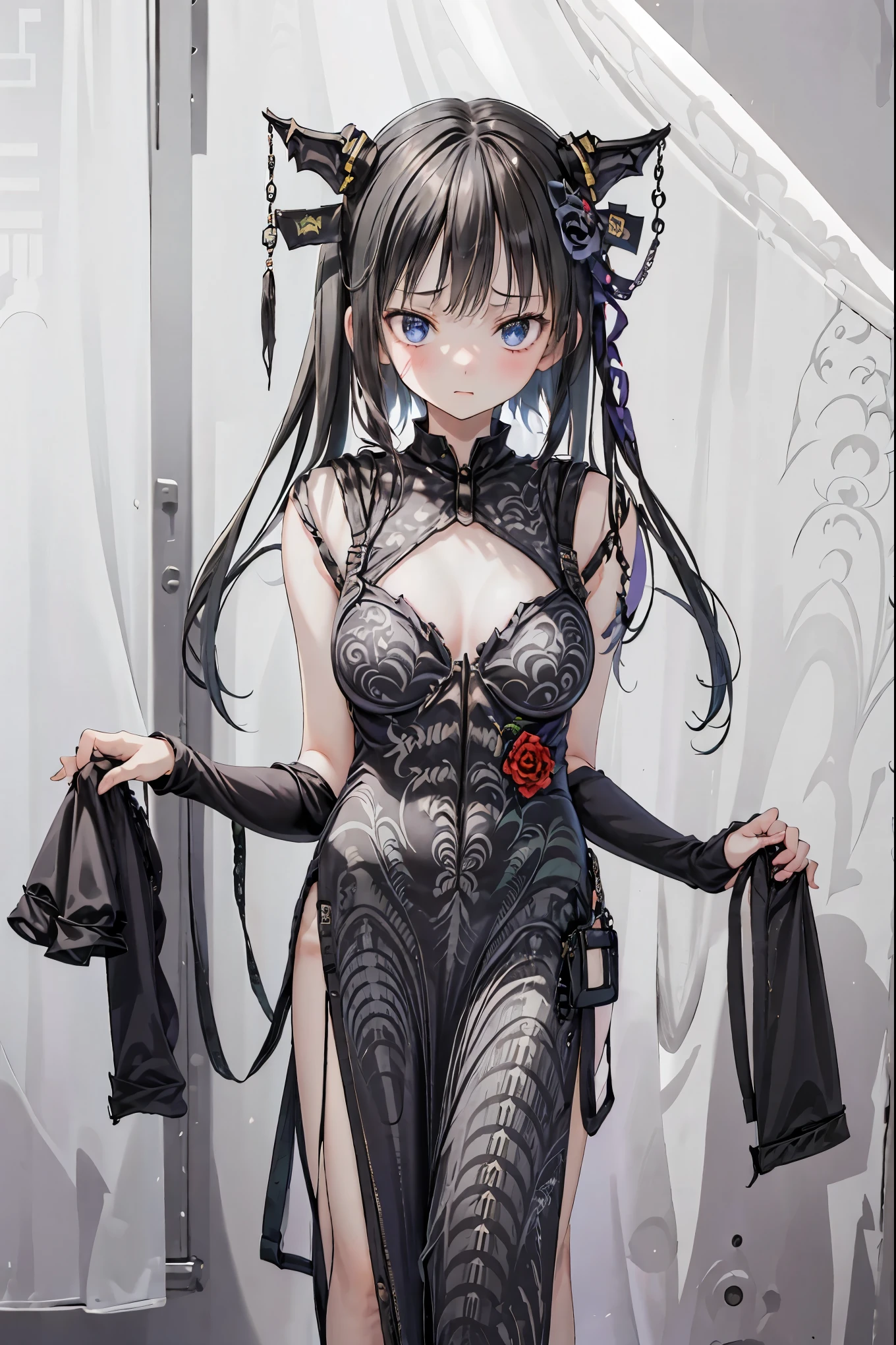 Wounded Girl,Halloweenの夜,怪物に取り囲まれたCity, A girl being controlled by a monster , Transforming into a monster , A city filled with skyscrapers ,Cityの夜景
少女の傷付いた姿, A girl's expression is gloomy and gloomy ,frightened posture, A girl hiding her wounds with bandages , A monster's shadow creeps in the background , Surrounded by monsters ,Cityの高層ビルが立ち並ぶ夜景, A girl illuminated by the buildings , A dark, frightening atmosphere
masterpiece,4K,HDR,super precise,フォトreal,real,professional,vivid,horror,sf,dark,Halloween,dark atmosphere,fantastic,Gothic,City,Buildingscape