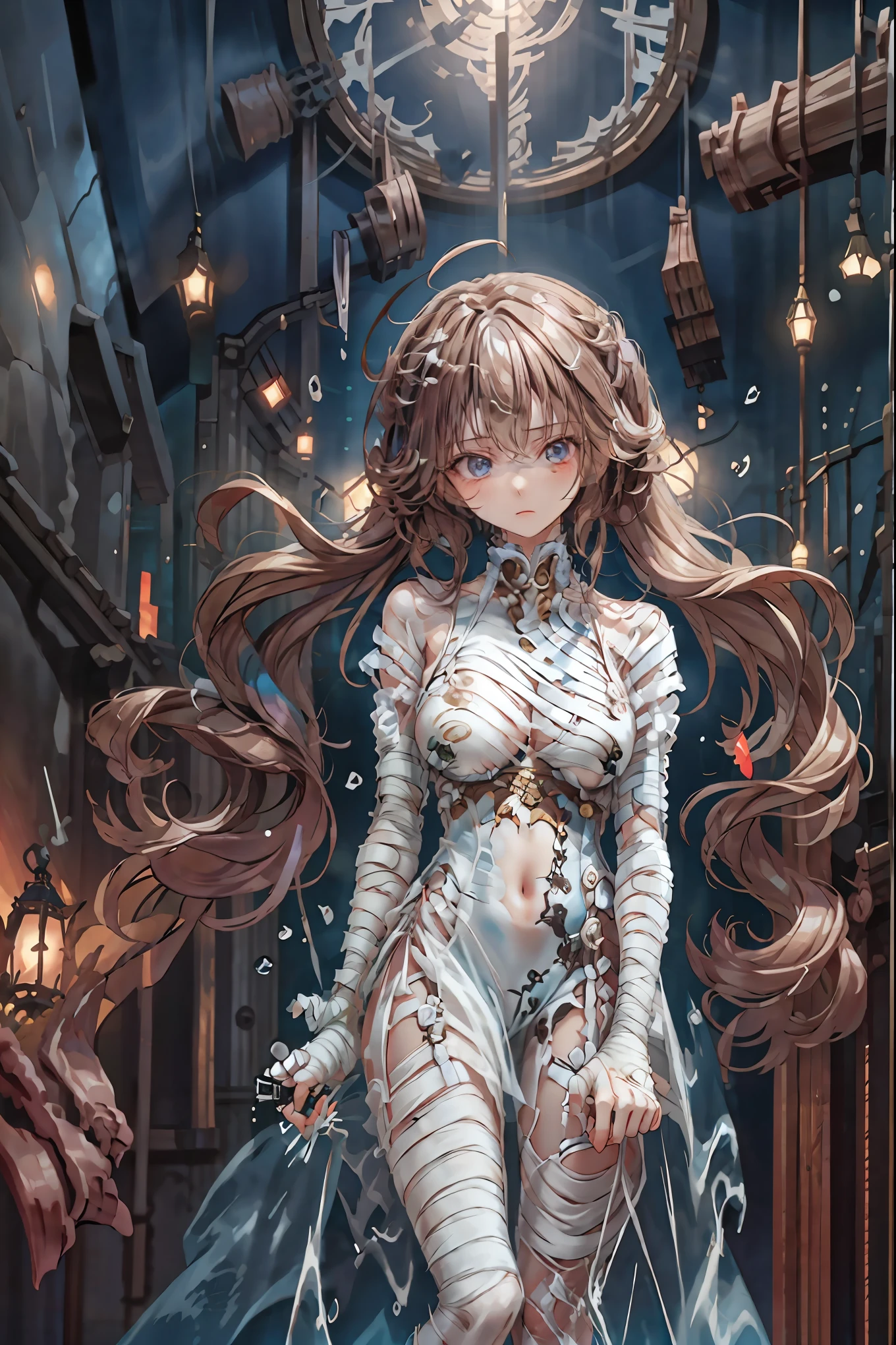 (((Bandage girl)))、Beautiful girl,Halloweenの夜,怪物に取り囲まれたCity, A girl being controlled by a monster , Transforming into a monster , A city filled with skyscrapers ,Cityの夜景

少女の傷付いた姿, A girl's expression is gloomy and gloomy ,frightened posture, A girl hiding her wounds with bandages , A monster's shadow creeps in the background , Surrounded by monsters ,Cityの高層ビルが立ち並ぶ夜景, A girl illuminated by the buildings , A dark, frightening atmosphere

masterpiece,4K,HDR,super precise,フォトreal,real,professional,vivid,horror,sf,dark,Halloween,dark atmosphere,fantastic,Gothic,City,Buildingscape 