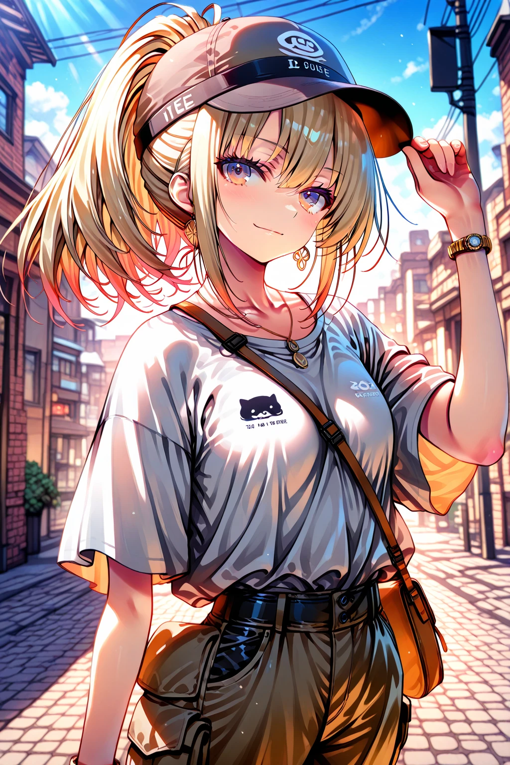 Very close、((Focus on the upper body))、16k、masterpiece、High resolution、High resolution、((1 young elven woman))、((Beautiful white skin))、((Beautiful blonde))、((Small breasts))、Bunhead、short hair、((Beautiful Blue Eyes))、((Pointed Ears))、Smiling Kindly、smile、blush、Pink Lip Gloss、Shiny skin、((Put on your armor))、((Edo period streetscape))、Courting me、((Put your hand on your cheek))