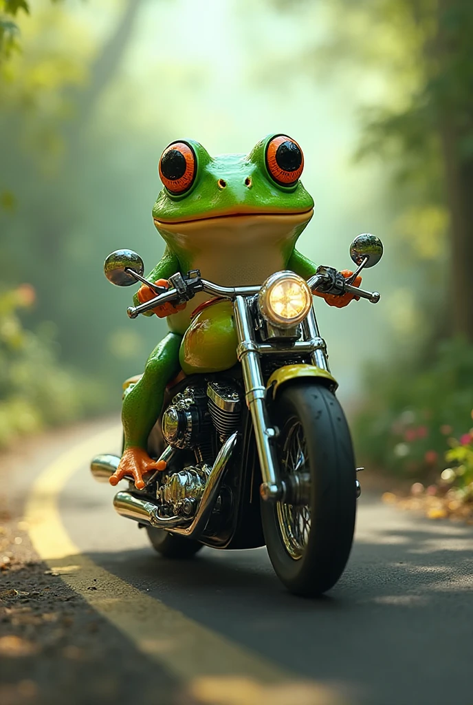 Create a frog riding a motorcycle - SeaArt AI