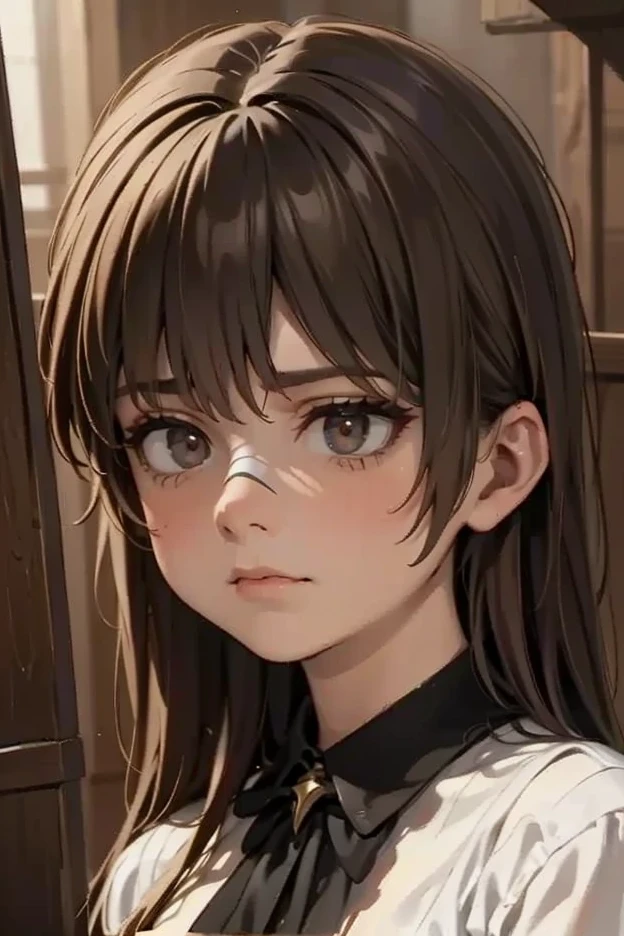 bandaged girl, detailed facial features, pained expression, layers of bandages, power ready to erupt, cinematic lighting, dramatic shadows, atmospheric fog, moody color palette, dark fantasy,digital painting,photorealistic,8K,HDR,physically-based rendering,sharp focus,vivid colors