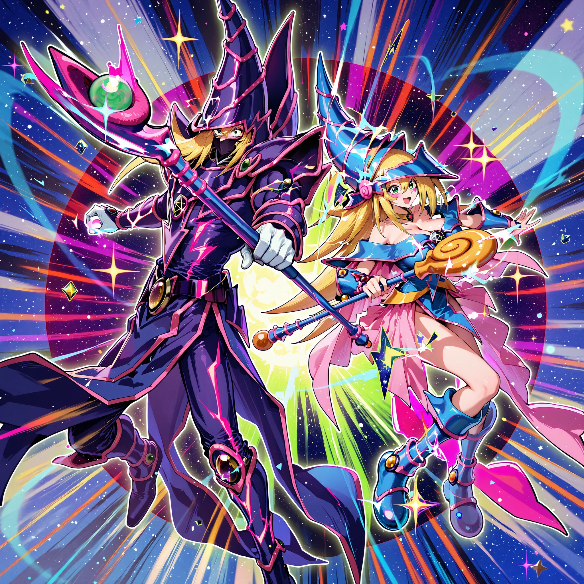 masterpiece, better quality, amazing quality, dark magician girl, dark magician,