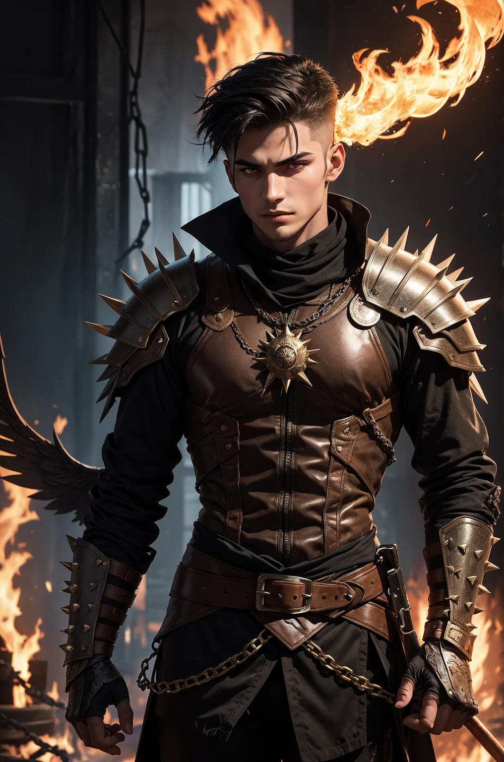 ((Best quality)), ((masterpiece)), (detailed:1.4), ((male)) ((man)), 3D, an image of a young man as dark magic bender, dark mage, magic, HDR (High Dynamic Range),Ray Tracing,NVIDIA RTX,Super-Resolution,Unreal 5,Subsurface scattering,PBR Texturing,Post-processing,Anisotropic Filtering,Depth-of-field,Maximum clarity and sharpness,Multi-layered textures,Albedo and Specular maps,Surface shading,Accurate simulation of light-material interaction,Perfect proportions,Octane Render,Two-tone lighting,Wide aperture,Low ISO,White balance,Rule of thirds,8K RAW,