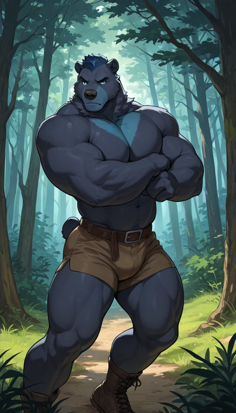 (Masterpiece: 1.2, highest quality), (intricate details), 1 , Solo, Upper body, Casual, shoulder-length hair, lion, by mystikfox61, by darkgem, ((hair, snout)), face detailed, detailed eyes, detailed fluffy fur, short hair, relaxed body, digital art, natural lighting, , small , sweaty, toned and muscular body, six pack, body hair, very hairy, beard, gray hair, black body , throbbing, jockstrap, white background, looking at camera, full body in frame, head to toe, shot at eye level