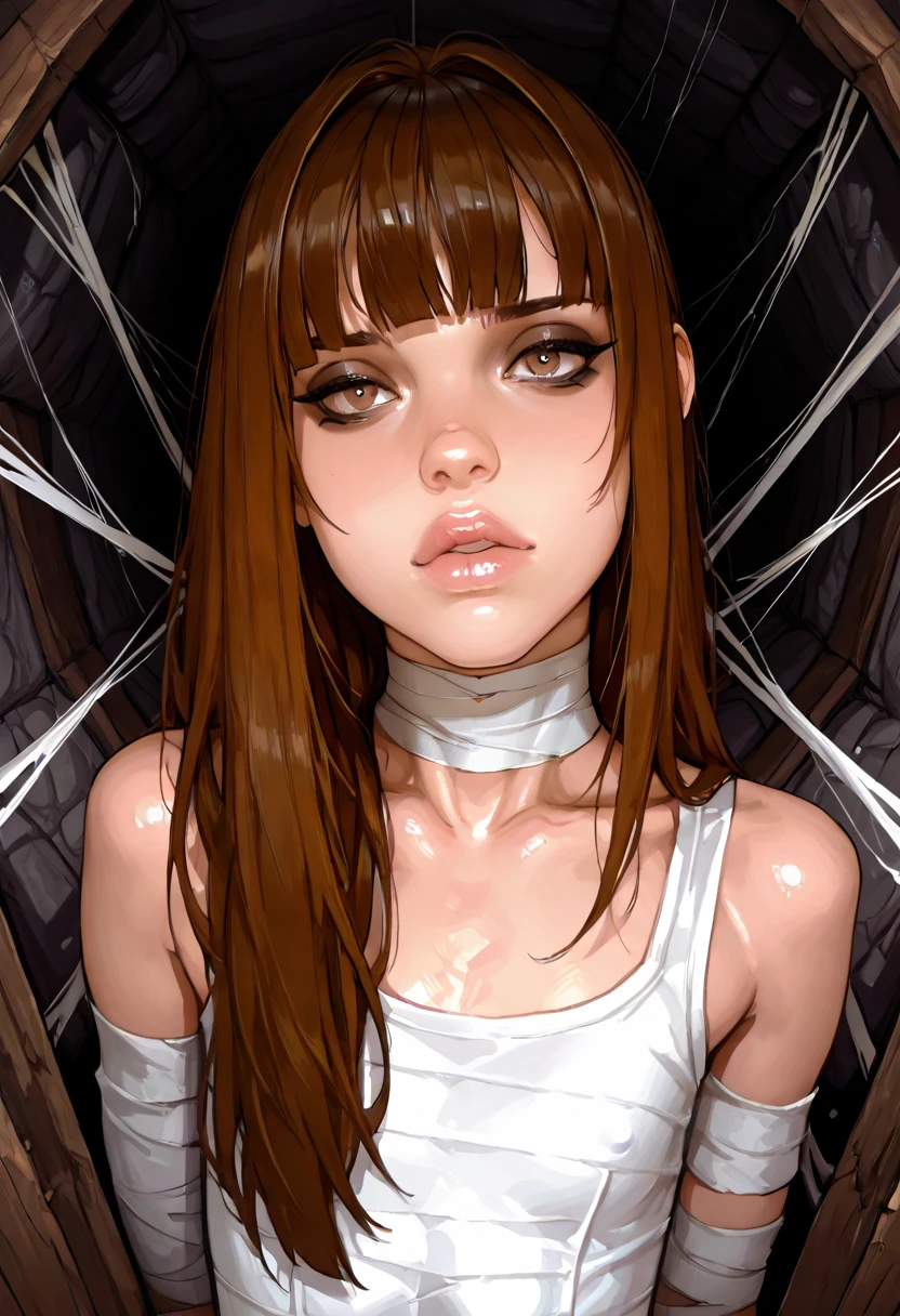 <lora:ChocolateCoffeeWorld:1> (ChocolateCoffeeWorld:1.2) DV_Ingrid_Vicious 1Woman in a golden robe rides a unicorn through a field of glowing flowers.