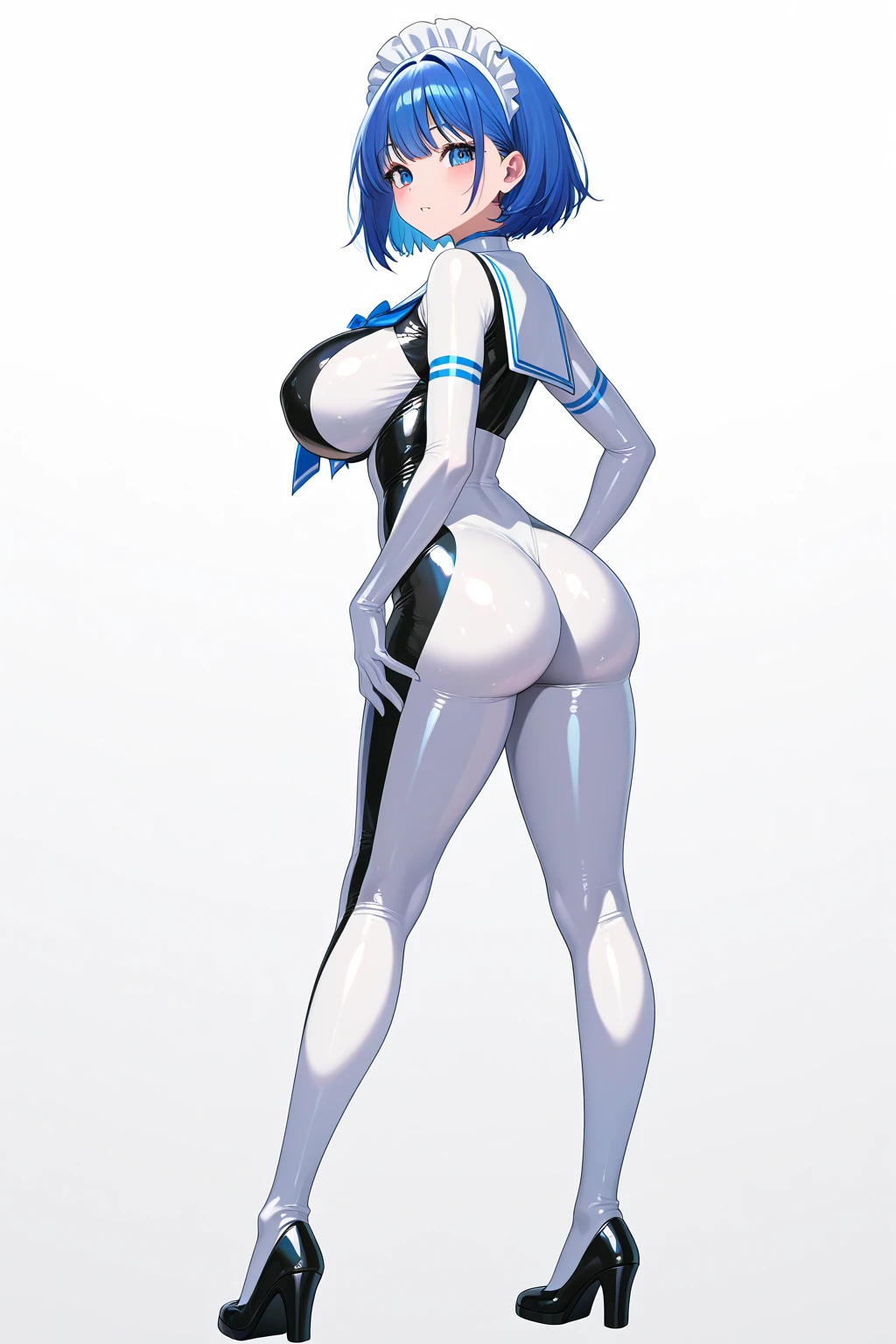 score_7_up, source_anime, uncensored BREAK
 1girl, solo, from behind, looking back, <lora:eyeball_in_ass:1> eyeball in ass, from behind, blue eyes, <lora:slingshot_swimsuit_insertion:1> slingshot swimsuit, looking back, bare back