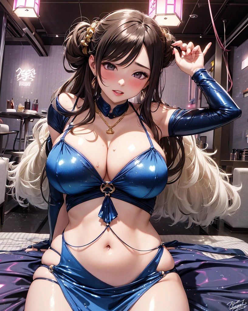 beautiful artwork，(Extreme Detail CG Unity 8K wallpaper、​masterpiece、top-quality)、(exquisite lighting and shadow、highly dramatic picture)masutepiece、Best Quality, High resolution, Extremely detailed,Division method), Ground Level Shots、Full body shot from below、rainbow paint background,(((The background is colorful fantastic light))), ((Gradient Color Hair)),((Gradient color striped hair)), Beautiful detailed eyes,(Gradient color eyes),(((Colorful eyes))),(((The background is a gradation color))),(((High color saturation))),(((Surrounded by colorful lights)))heterochromia iridis, (colourfull:1.5),hight resolution, (((????? state)))Japanese man sitting, femele , Colorful hair(Long hair:1.8), (Side Ponytail:0.2), (wind blown hair:1.2),Wearing fishnet stockings、Hand )),((((srestrained、Red-black tentacles restrain both hands....,A thick red-black tentacle is digging into my ??????...)))),(((Colossal ????: 1.5))),(((drooping ?????:1.3、cleavage of the ??????:1.4,erectile ??????:1.3 ,Raised ??????,:1.))),(??????????? thin waist :1),(big butts: 1.2),bright skin, tthin eyebrows,beatiful detailed eyes, long eyeslashes,colorful eyeballs,light orange lip,?????????? drips from the ??????、Girl Leaking ???、Mouth ajar,Drooling ,The pubic area is hairless ,The pubic shape are Clearly Visible、