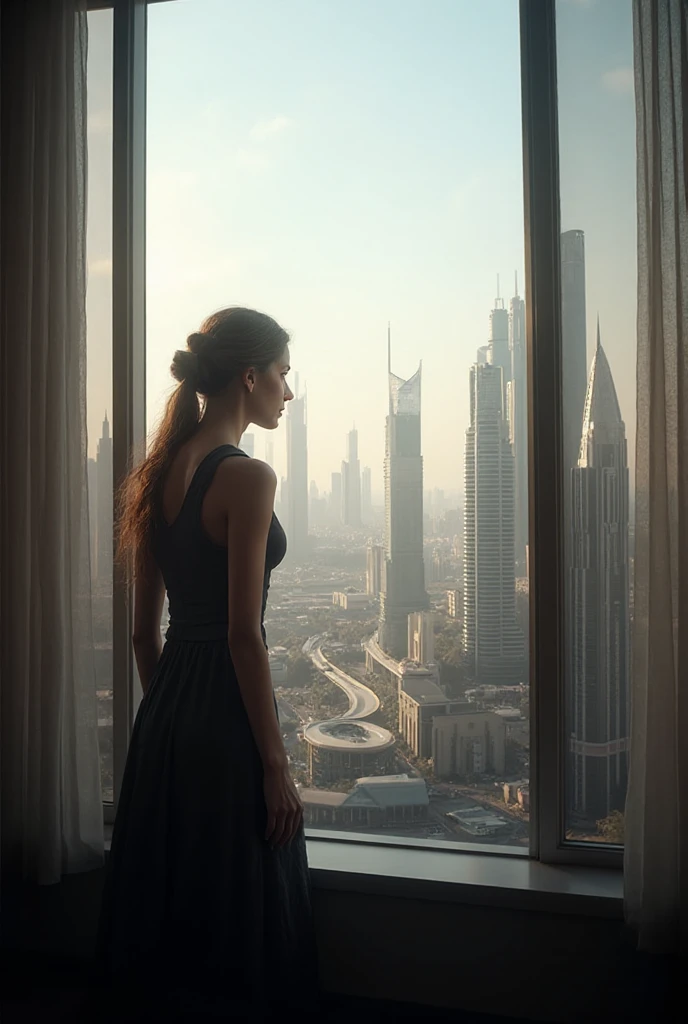  beautiful girl tramples a miniature city