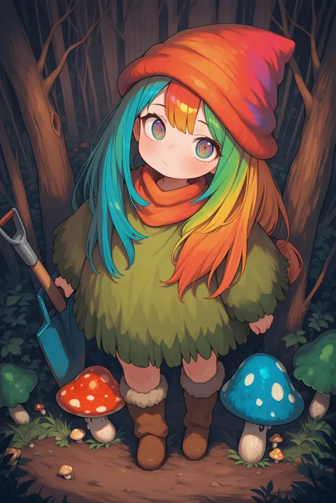 숲의 노움 애니메이션 소녀