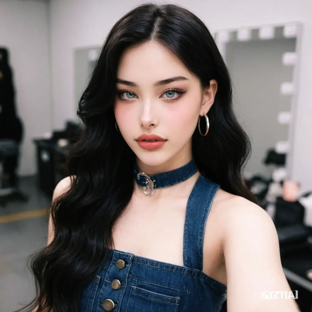 masterpiece, gothic aesthetic, dream atmosphere, ultra realistic, 16k, best quality, absurdres, perfect ???????, 1girl, goth brunette, voluminous silky hair, cute hair fringe, goth makeup, realistic turquoise eyes (intense look). pale-white skin (highlighted), realistic shading, solo, Caera, realistic blue eyes, black t-shirt, small natural ??????? cleavage, large ????, thick thighs, thick legs, black mini skirt, tights (realistic textures), pretty seductive, upper body, beautiful girl, happy, inside a (neon pastel lights) modern house, different poses at different angles, blurred background, cinematic, Photorealistic.