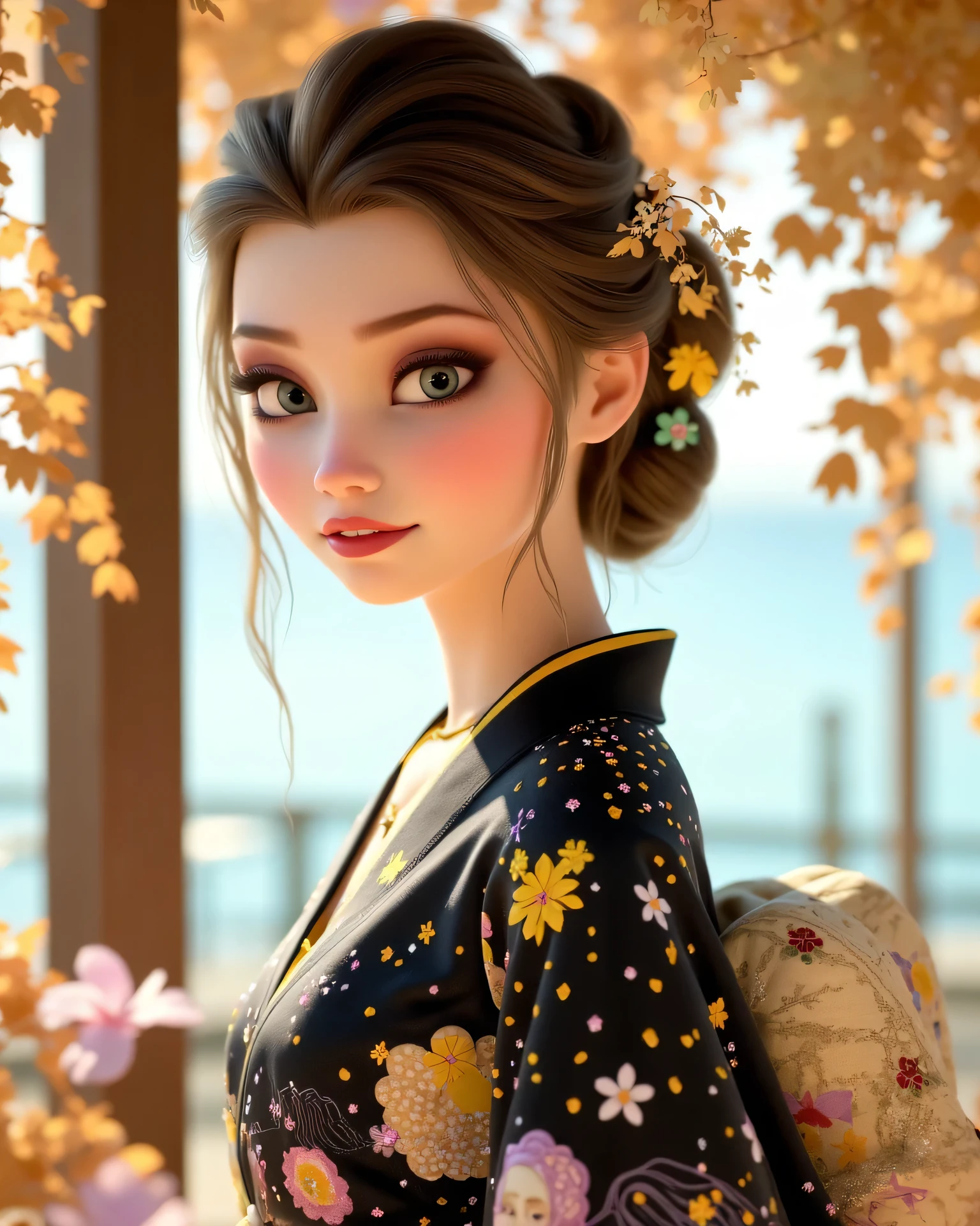 A hyper-realistic ultra-detailed portrait of Elsa reimagined with a bold and modern fantasy-rockstar aesthetic. She has long, flowing platinum-blonde hair cascading in soft, voluminous waves with delicate face-framing strands. Her icy-blue eyes are luminous and expressive, framed by long lashes and soft eyeliner. Her skin is flawless and glowing, with a natural blush and faint freckles across her cheeks. Her lips are soft and full with a delicate rose-nude tint, adding to her youthful elegance.
Her face is perfectly sculpted with high cheekbones, a gentle jawline, and a confident expression radiating strength and charm.
Elsa’s body is slender, balanced, and gracefully proportioned, with a regal and confident posture. Her shoulders are smooth and feminine, transitioning into slender, elegant arms. Her waist is long, defined, and beautifully sculpted, forming a graceful and elongated torso that enhances her queenly figure. The transition from her ribcage down to her hips is smooth and natural, creating a striking hourglass silhouette. Fine, subtle muscle lines follow the length of her waist, adding realistic depth and dimension. The skin here is soft and radiant, with gentle highlights and shadow gradients emphasizing the length and curve.
The midriff area is highly detailed — smooth and toned with natural skin texture and delicate vertical definition, gently narrowing as it approaches the waistline before curving outward into the hips. Her hips are softly rounded and proportionate, balancing her figure and creating a harmonious flow into her long, slender legs.
She is wearing a shimmering embellished black crop top with intricate beaded floral patterns that sparkle under soft light, paired with a bold high-waisted mini skirt adorned with metallic buckles and layers of decorative chain belts. Elegant layered necklaces, a cross pendant, and statement earrings enhance her royal yet rebellious aesthetic.
Her pose is confident and magnetic, highlighting the elongated