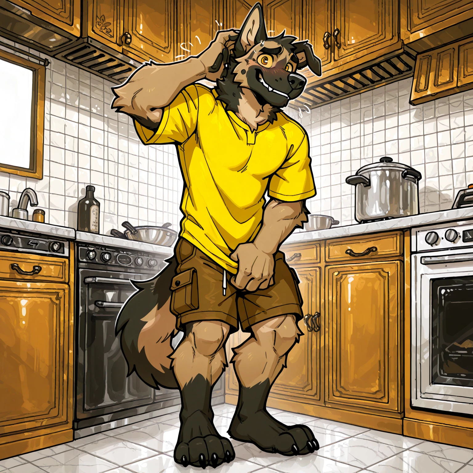 POV,top angle,sleep on stomach,lats,trapezius, lift,kemono, anthro (brown dog), male, (brown dog), muscular, back, red body, white belly ,sweat, ((correct )), stand, public toilet, perfect public toilet background, 1 boy, solo, wearing jockstrap, pain expression, canine tooth, hd, dark shadows, wide dynamic range, hdr, low light:1.2, front view, full body, canid, canine, canis, domesticbrown dog mammal, nordic sled brown dog, fullbody, full res, smile, lifeguard, wearing Tank top, ( sniffing) , open mouth, out,drooling, hold big bulge, , perfect , look side view, camera view
