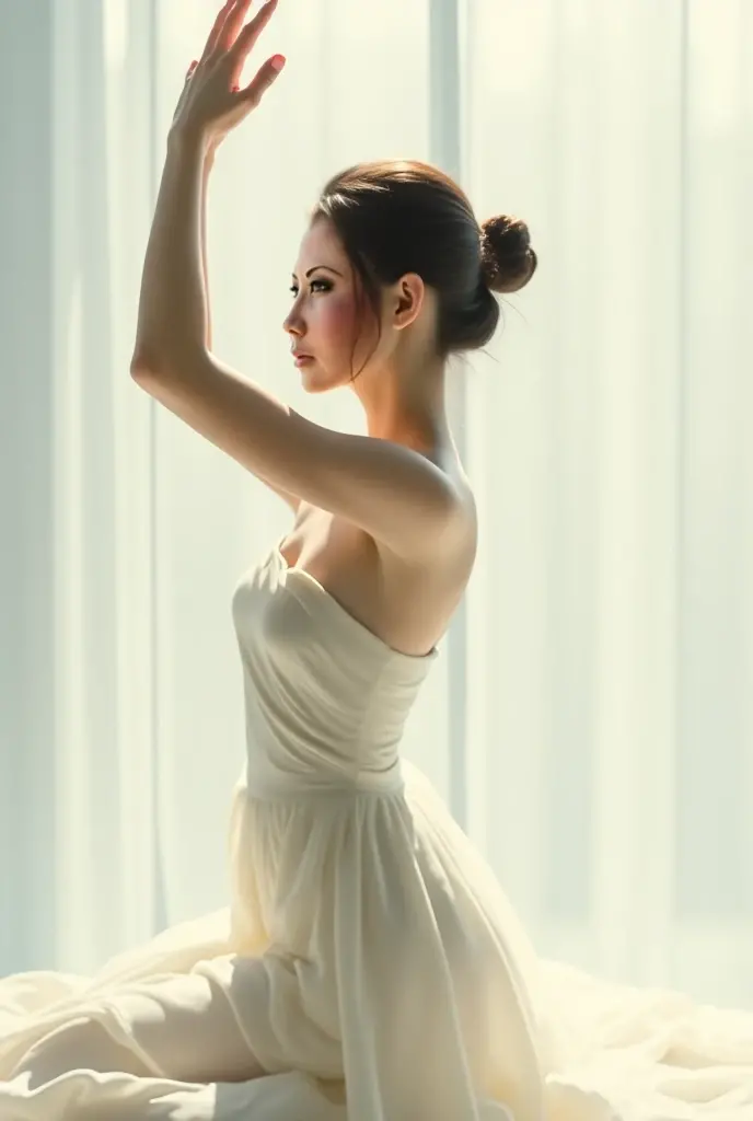 A video of a beautiful woman slowly dancing 