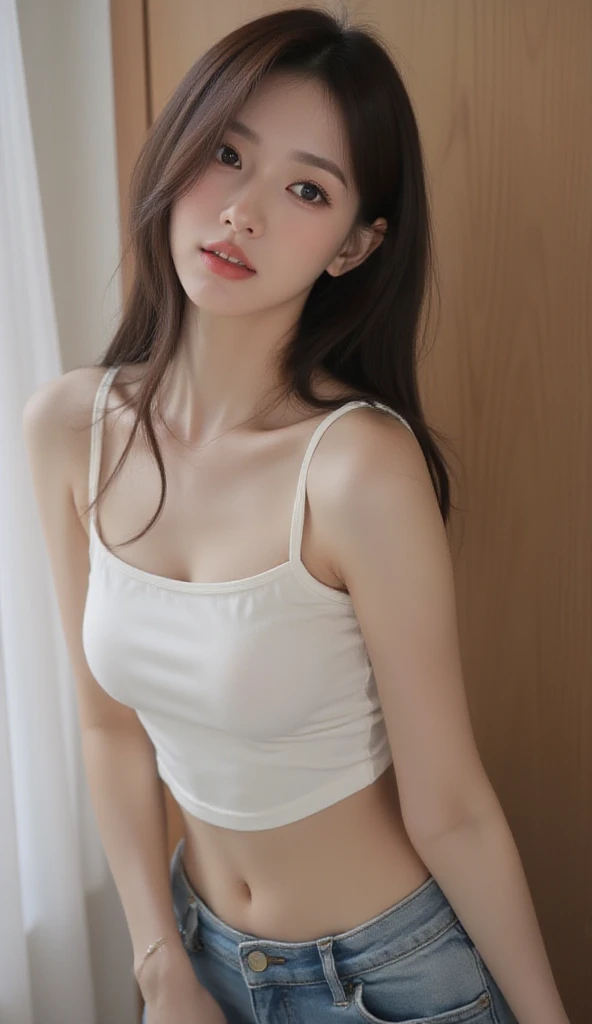 arafed girl Pink hair and a black top posing for a picture, Pink hair, Deer Meet, pale fair skin!!, Twin ponytails pink hair blue eyes, Junko Ejima, pale porcelain white skin, Ji Qie, Hermosa Delfina, pale, Glowing skin, pale goth beauty, Bright pink eyes, Chiho, Soft pink skin tone