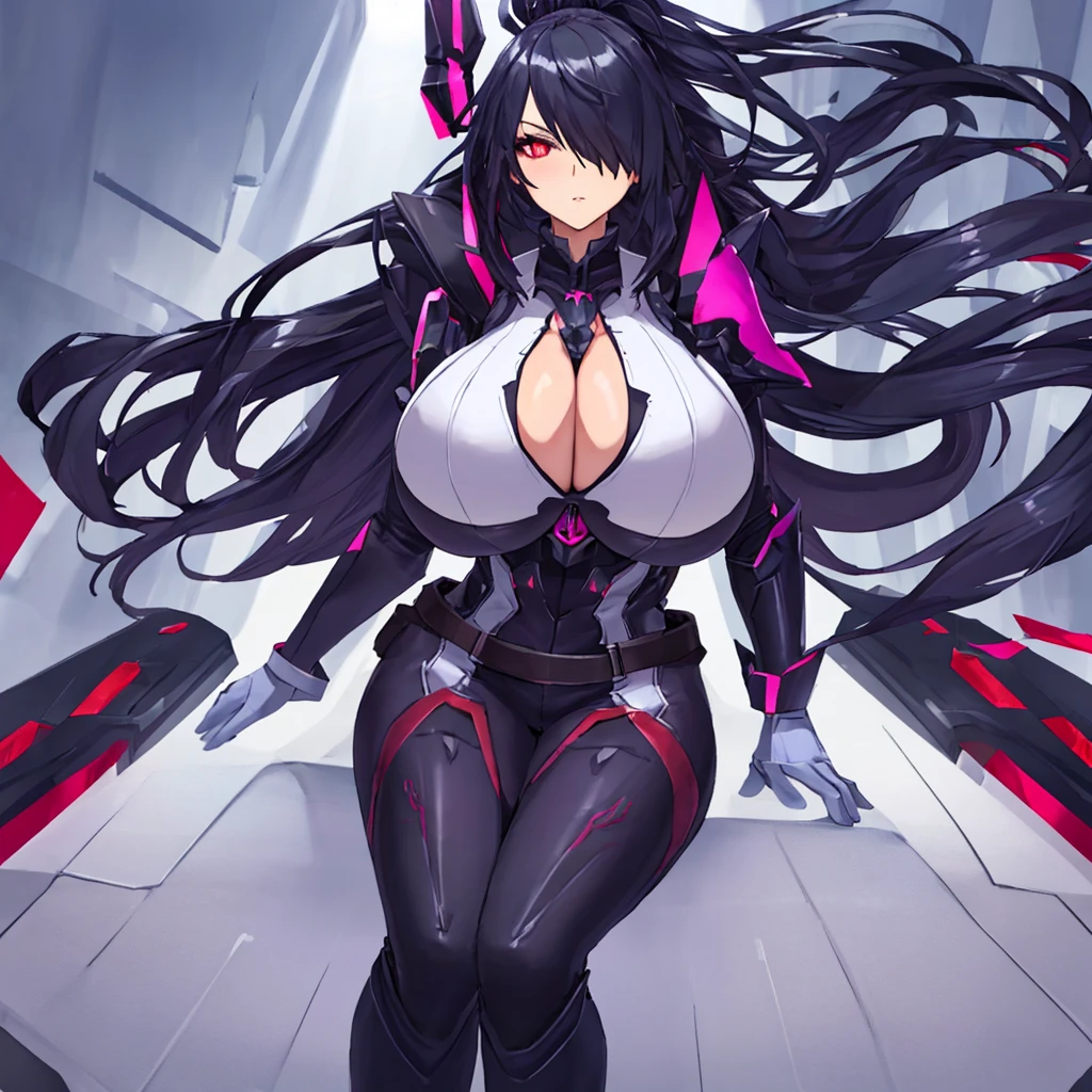 ((Shining lenses on both :1.3))、((Pillars of red light radiate from both chests..:1.3))、((Attack pose:1.6))、((He has a red sword and a long rifle:1.6))、((Battle Scenes:1.8))、((8K)), ((32k)), ((Highest quality)), ((masterpiece)), ((超A high resolution)), ((Tmasterpiece)), ((Halation:1.4))、((Mechaニカルheadgear:1.2))、((Cyber Headphones:1.3))Fine skin, High quality fabric, High-quality metal texture、((Beautiful and dense face))、RAW Photos、Professional, Ultra-fine painting, ((alone)), Beautiful breasts、Highest quality, Very detailed, Very detailed詳細, Finer details, so beautiful, ((Black Knight Robot:1.2)),  (Joint of the machine, Mechanical Limbs:1.3), (The internal structure of the machine is exposed:1.3), (Long black hair:1.1), (Beautiful and huge mechanical breasts)、White Veil, cowboy_shot, Side Focus, headgear, Shiny、(Five Fingers, Four fingers and thumb),Concept Art, Anime fantasy artwork, Detailed fantasy art, (Has light blue-purple hair and black wings,,,,,,), (((Long black hair))), (Mecha:1.6)、Sleek and intimidating design,  (Jet black perfect robot body)、Jet black and reddish purple arms, Symmetrical wings, 8K High Resolution, Detailed Art, 3D rendering of character art in 8K, neat legs, Defined, Defined fingers,((headshot:1.6))