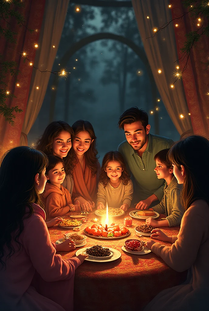 Muslim family greets in celebration of Aidilfitri
