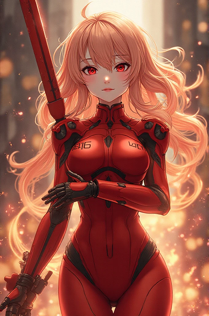 Asuka Langley, embarrassed, cinematic angle, break, (,full body), ((Torn to shreds(red plug suit))), (Ultra-high definition CG, Precisely designed costumes, 4k, 8k, Ultra-high definition CG, Expressive and Captivating Eyes, Fine Details and Realistic Textures), Lightsabers, Popping plug suit
