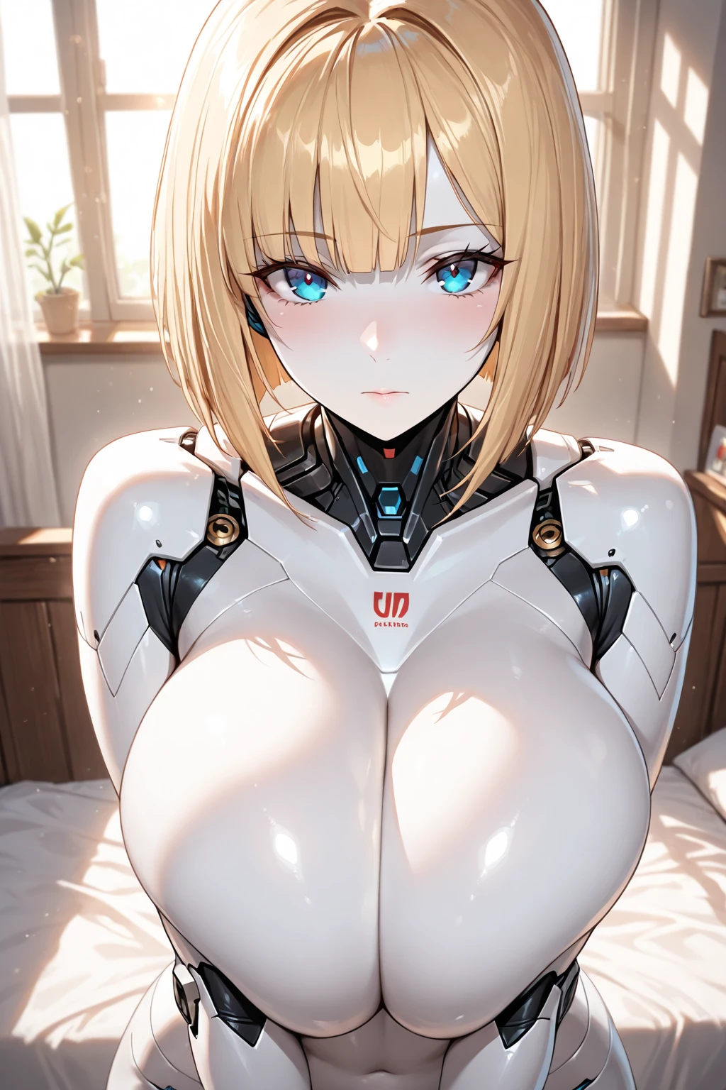 (((Sparks fly))), (((Highest quality))), ((Very detailedな)), (High-definition CG illustrations), ((Very delicate and beautiful)), Cinematic Light,((1 Mecha Woman)),alone,mature,(Ahegao),Big and ample breasts,Plump, whole body,(Machine made joints:1.2),((Mechanical marginal vessels connected to tubes),((Cervical vertebrae mechanically attached to the neck)),(((The  is open))),(Sitting),(wires and cables around the neck:1.2),(Overhead Wires and Cables:1.2)(Character Focus),sf,((Very detailed,colorful)),Best details