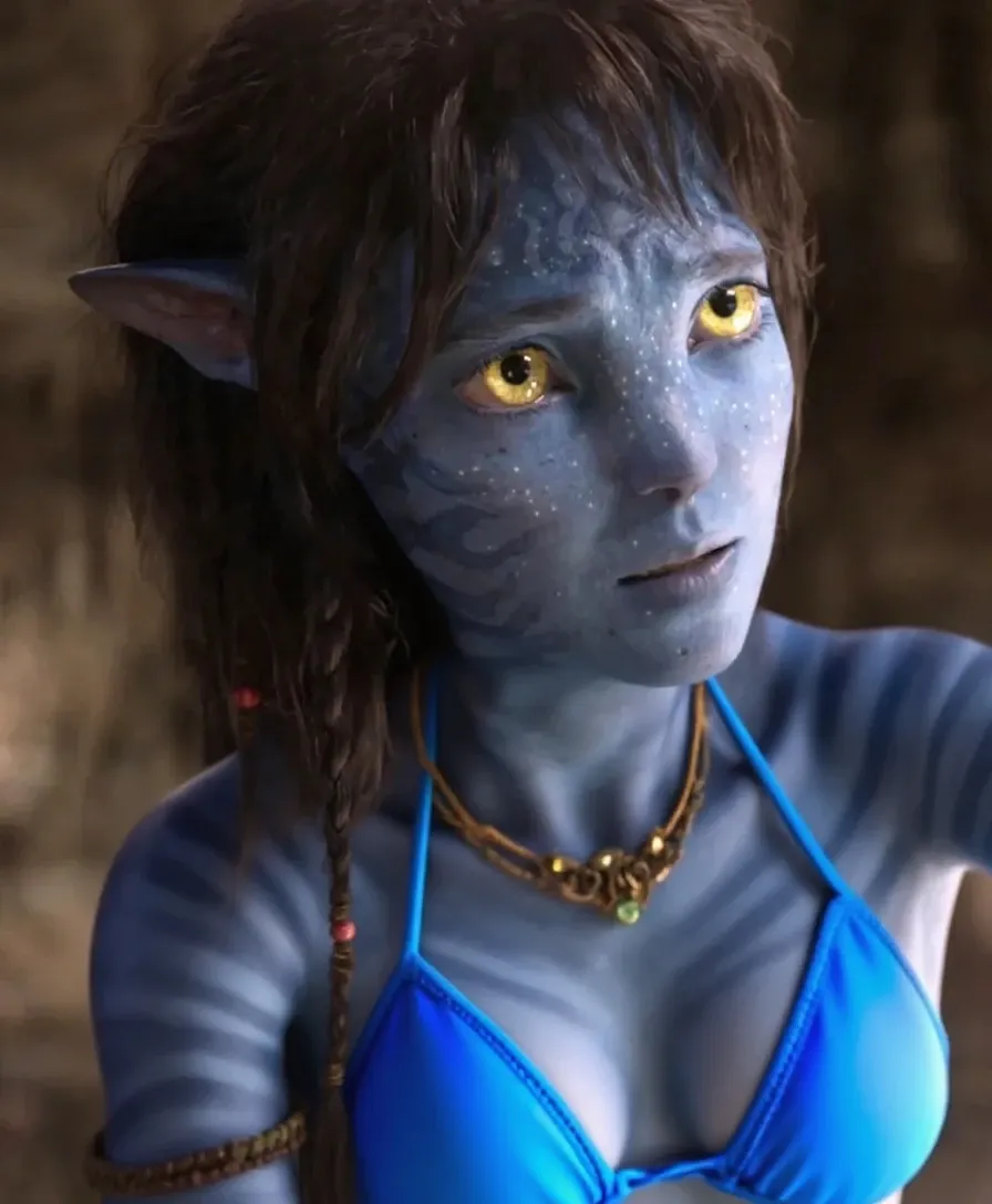 Hyperrealistic art of  <lora:2154 Avatar movie style v1:0.8>
In 2154 on planet Pandora Navi blue skin indigenous species a young woman in the water with a fire in the background, na'vi, 1girl, solo, open mouth, brown hair, black hair, brown eyes, teeth, pointy ears, water, blurry, wet, depth of field, partially submerged, realistic, wet hair, afloat, partially underwater shot, action, sci-fi, science fiction, movie themed, sharp, detailed, epic cinematic photography, artistic, creative, dramatic light, cinematic color style, Kodak film style, 8k resolution, avatar style, colored skin, long hair, looking at viewer, fire, burning
, Extremely high-resolution details, photographic, realism pushed to extreme, fine texture, incredibly lifelike