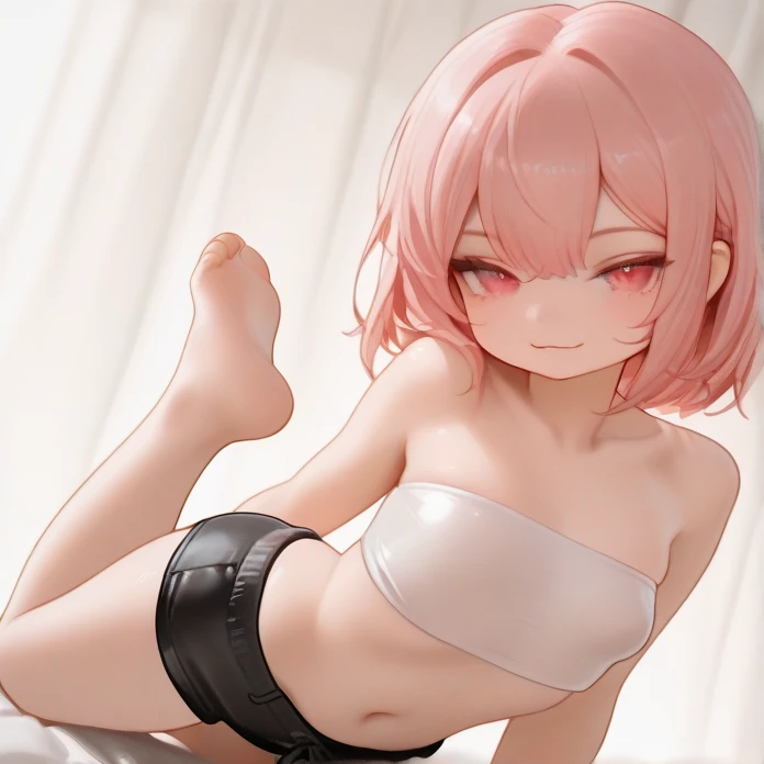 （8K，ultra high resolution），Pink double ponytail senior，lifting one leg，Shy，Breathing，white shirt，no underwear，Full body covered with ribbons，Soaked all over，exposed