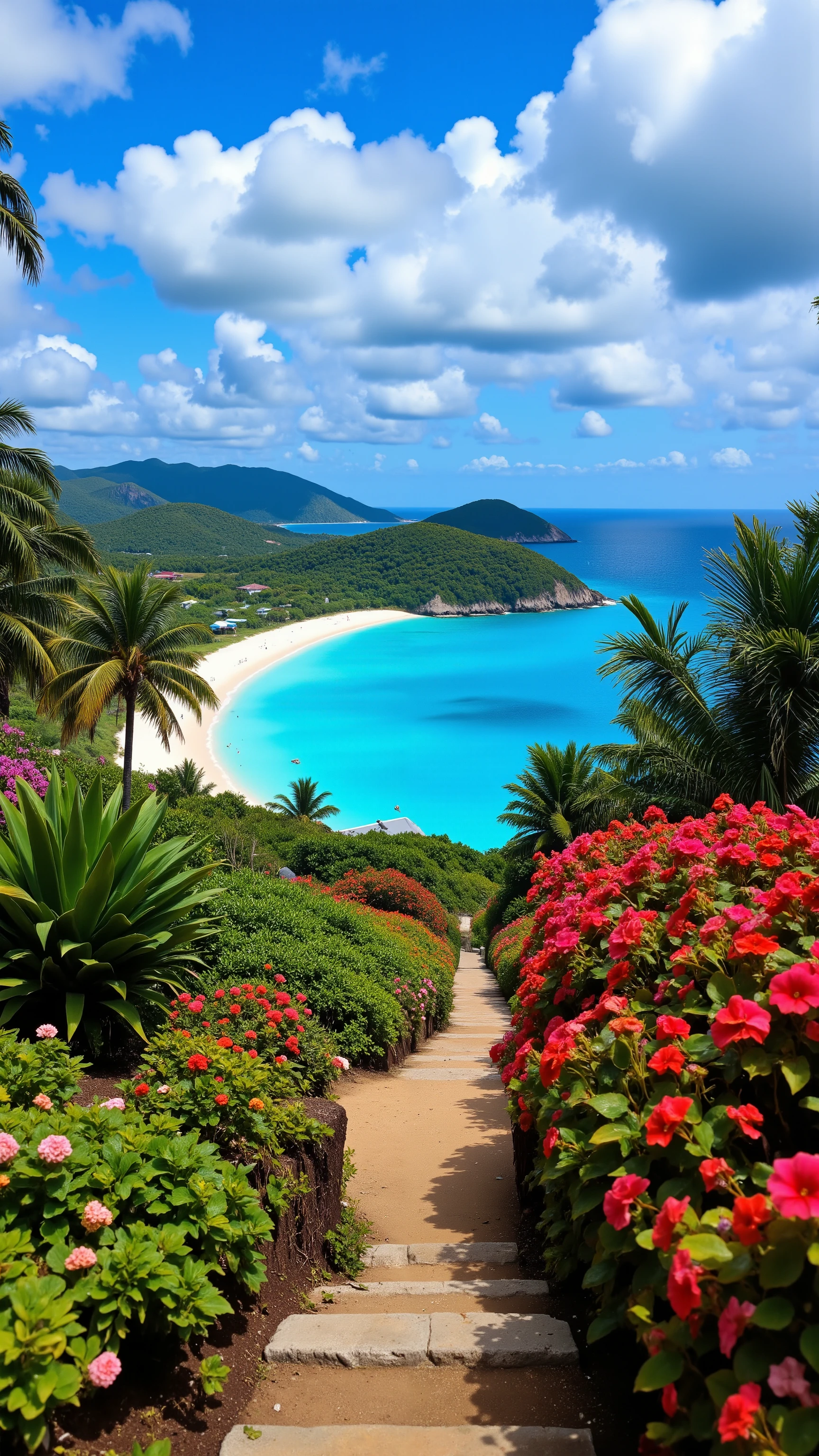 high-definition images、Dominican Republic、Samana、seen from a flower garden on Cayo Levantado Island、Caribbean views