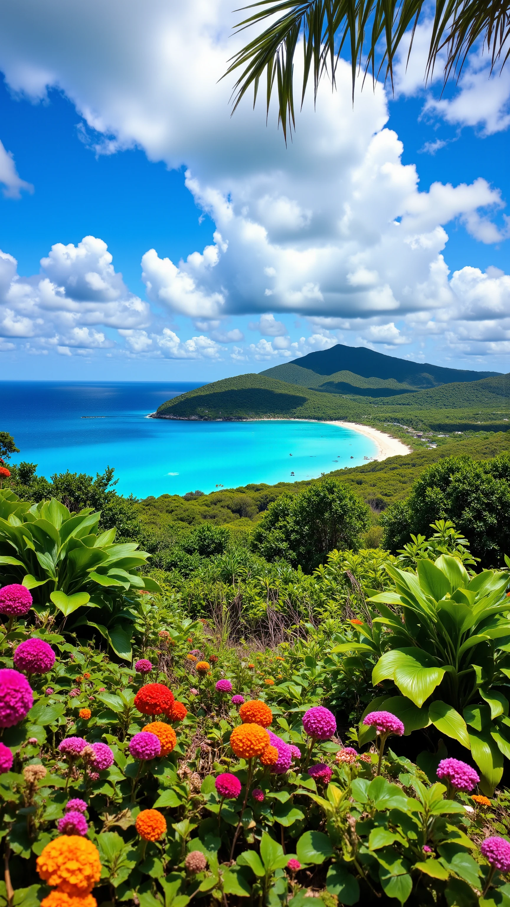 high-definition images、Dominican Republic、Samana、seen from a flower garden on Cayo Levantado Island、Caribbean views